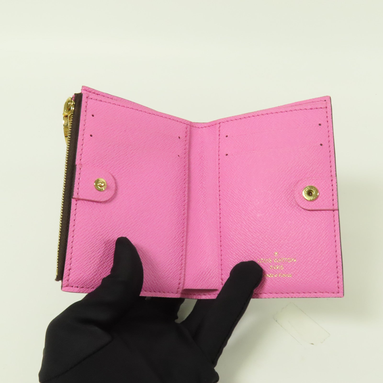 LOUIS VUITTON Monogram Lisa Wallet金扣錢包棕色/粉紅色