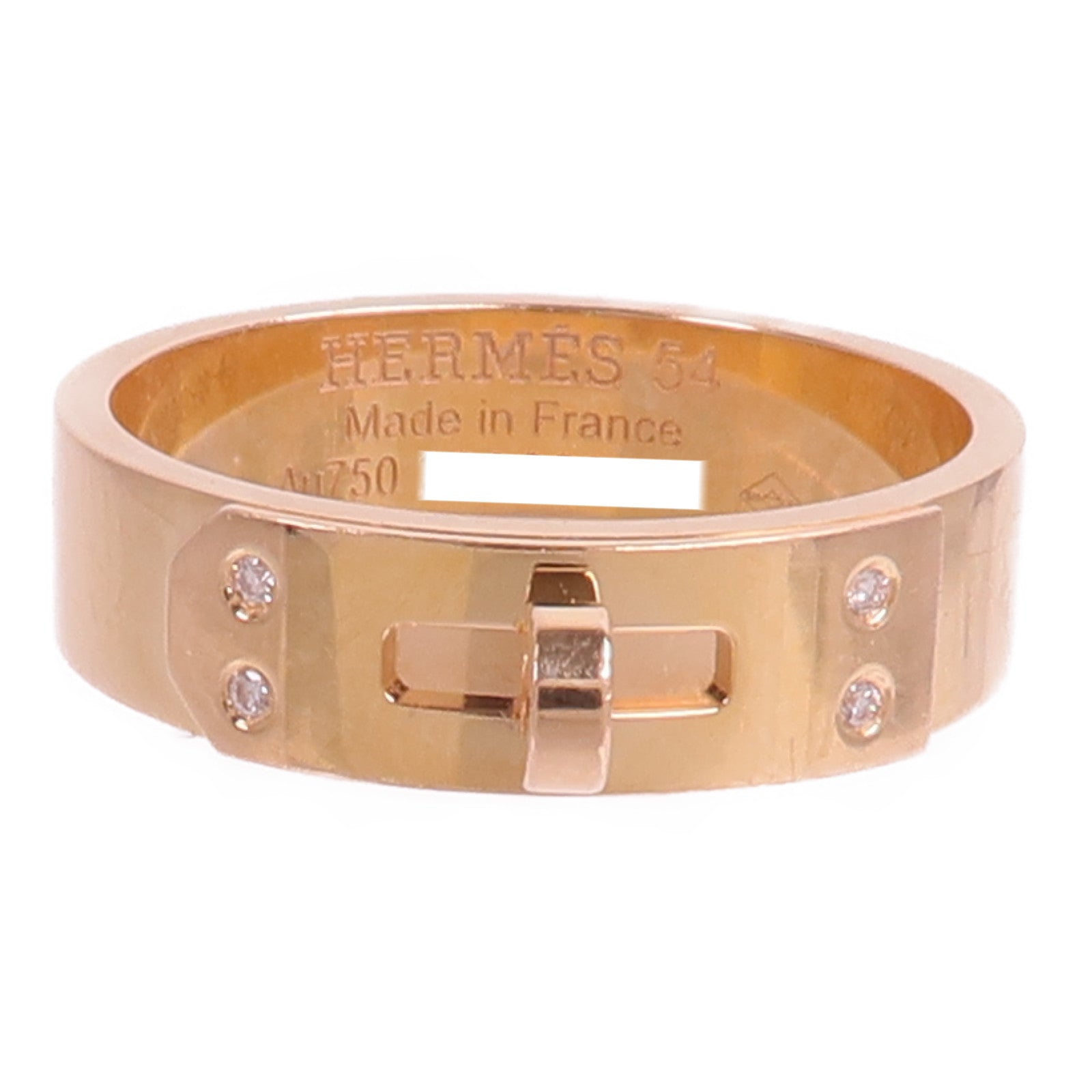 HERMES 18K玫瑰金Kelly Ring戒指