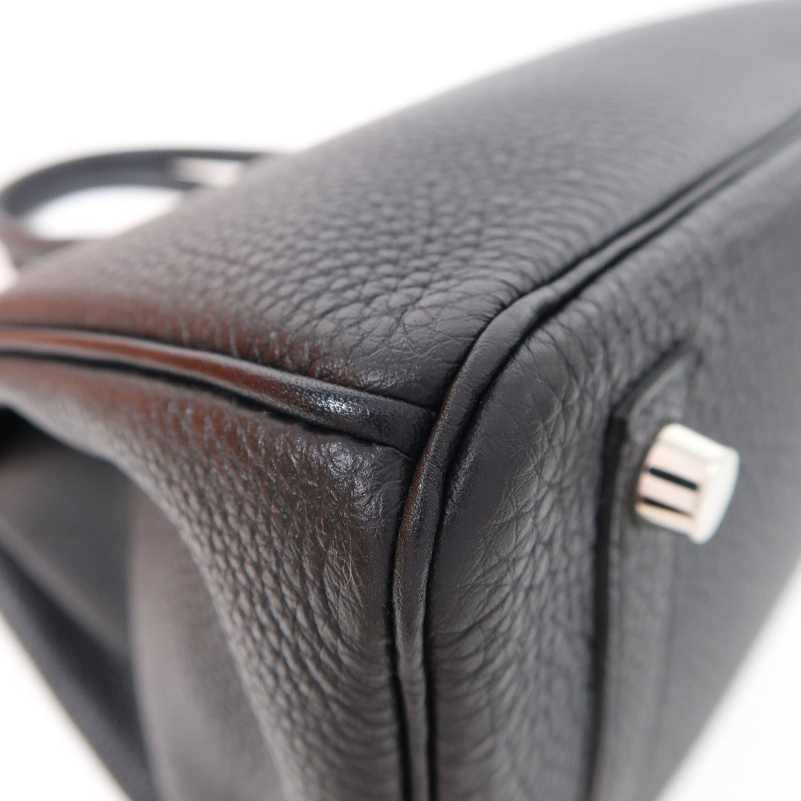 HERMES Togo皮革Birkin 30銀扣手挽袋黑色