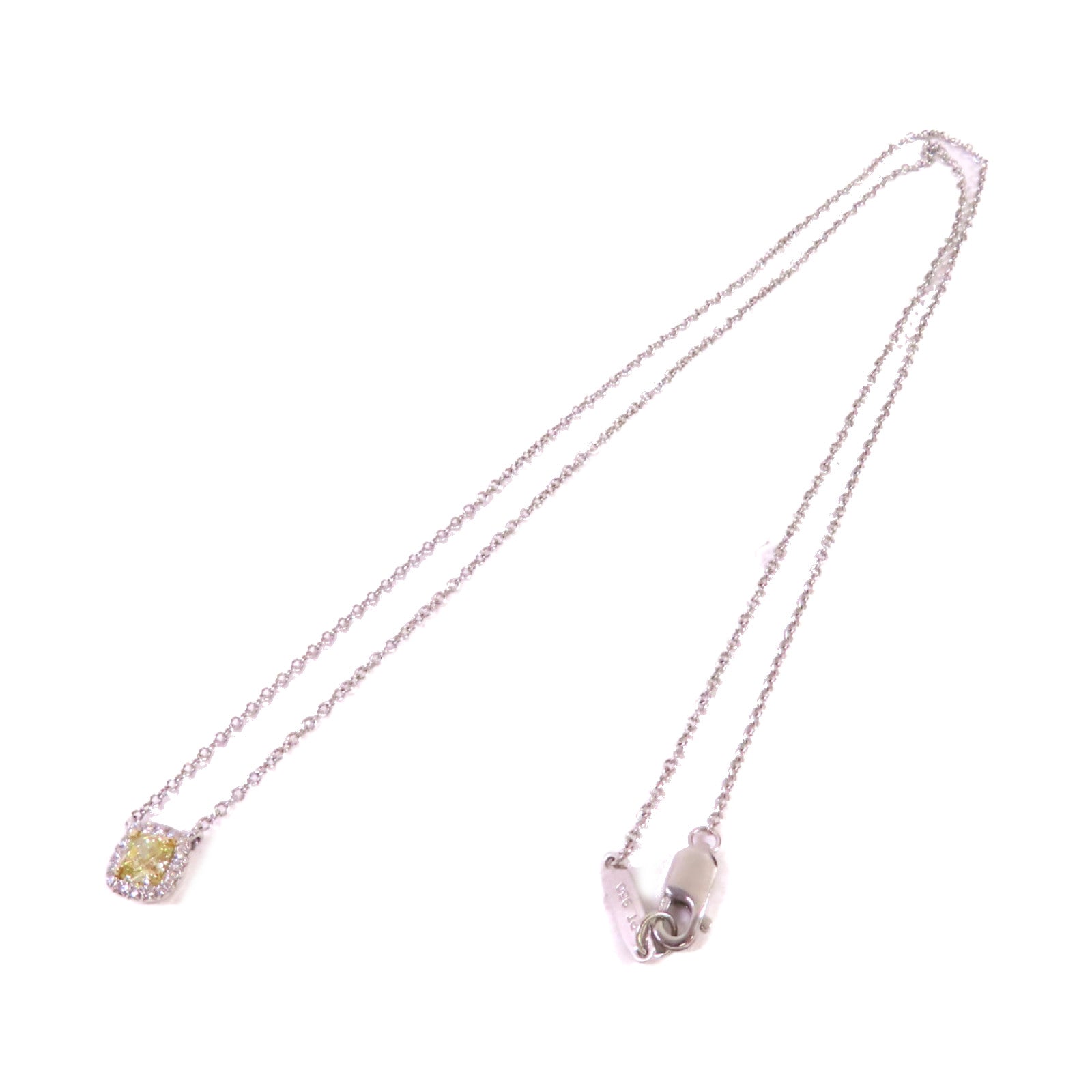 TIFFANY＆CO PT950鉑金/18K白金/0.24ct鑽石Diamond Necklace項鍊