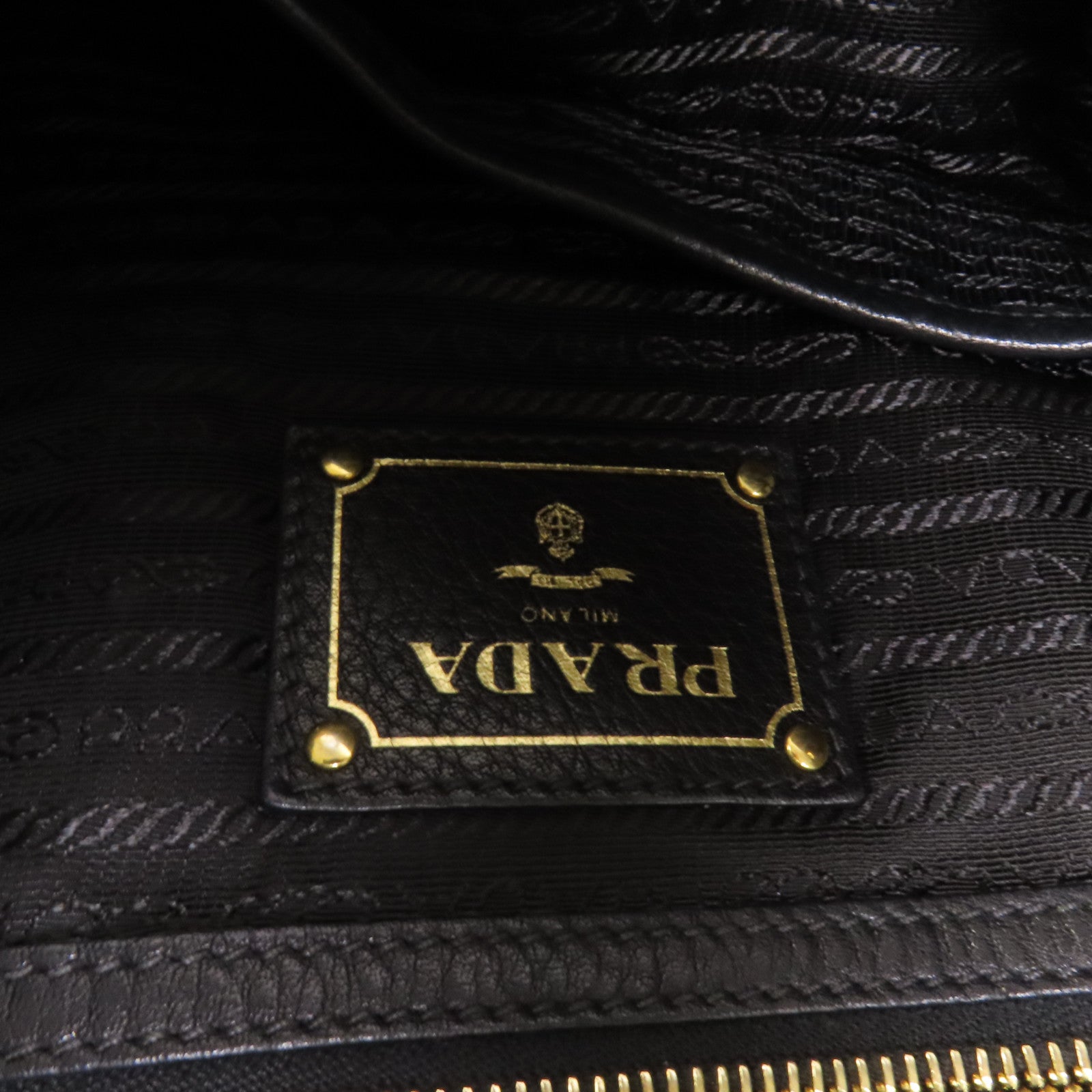 PRADA 牛皮皮革Shoulder Bag金扣手挽肩背兩用袋