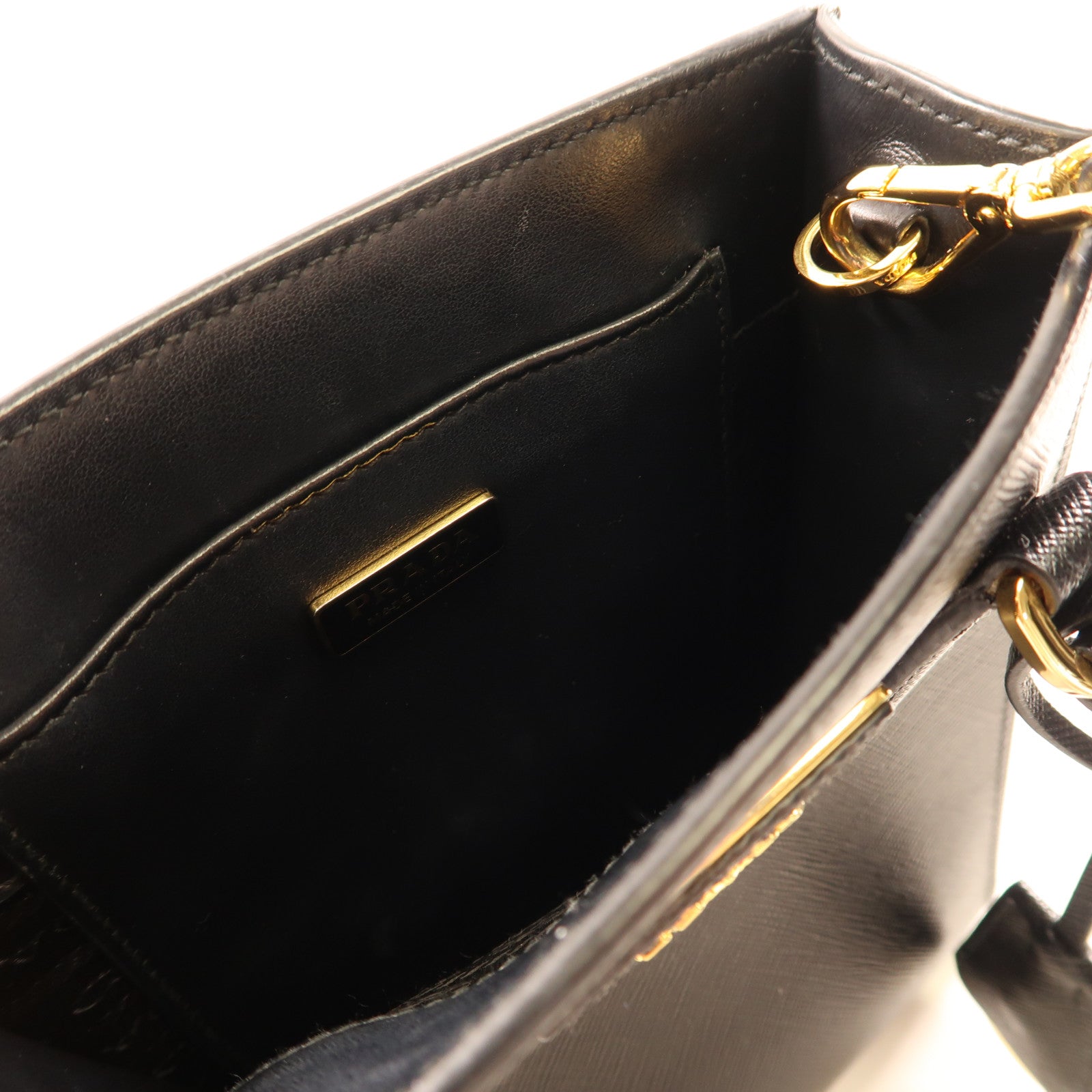 PRADA 牛皮皮革2 way Bag金扣手挽肩背兩用袋