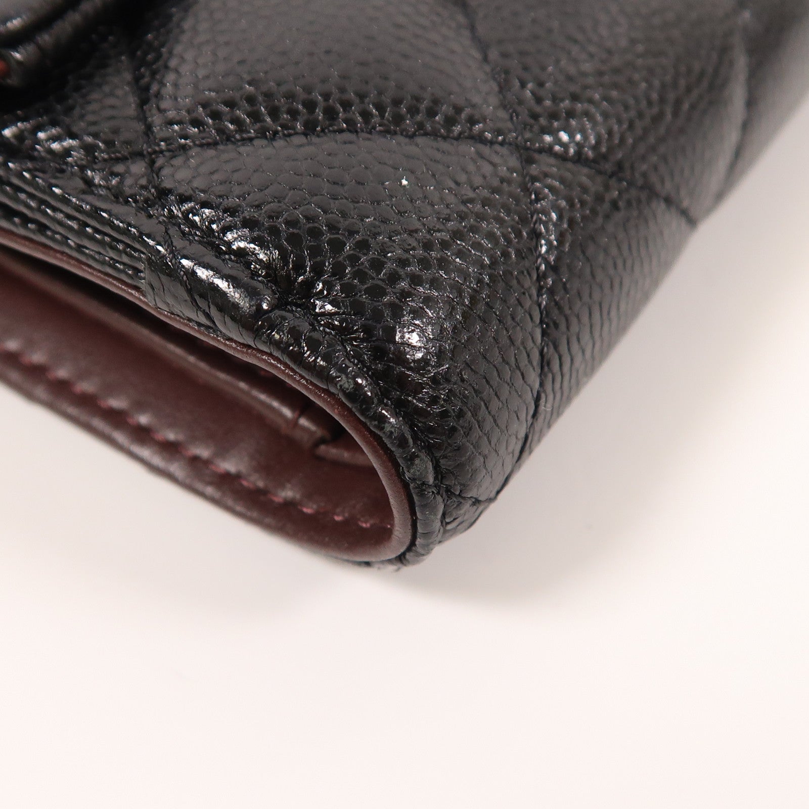 CHANEL 牛皮皮革Fold Wallet金扣錢包