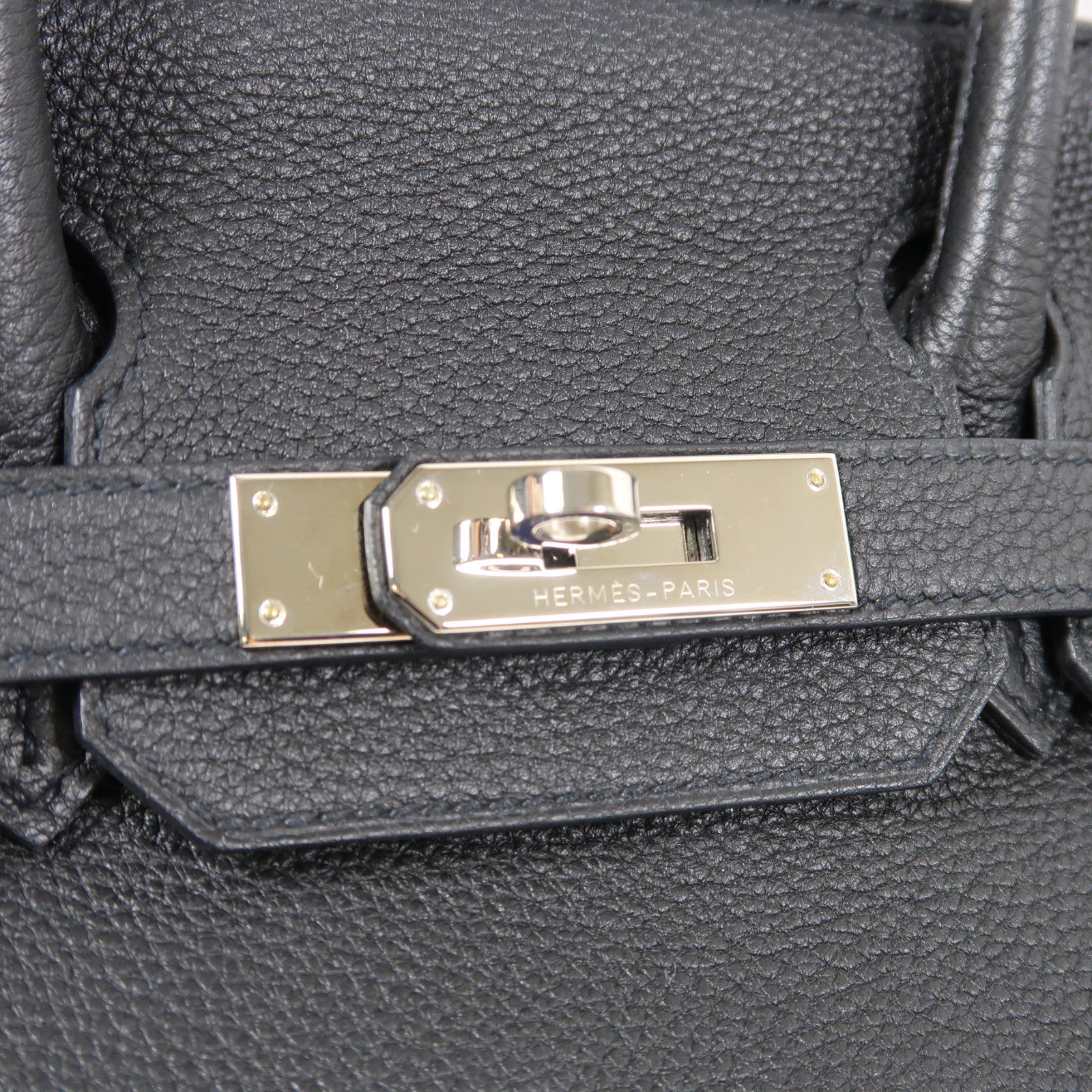 HERMES Togo皮革Birkin 30銀扣手挽袋黑色