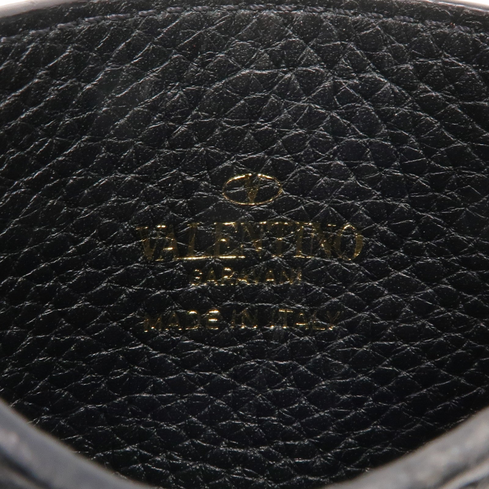 Valentino 牛皮皮革Rockstud Card Holder金扣卡片套