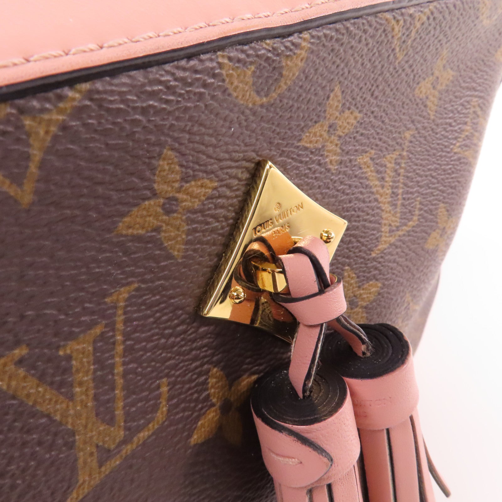 LOUIS VUITTON 【激減優惠】Monogram Saintonge 2Way Shoulder Bag金扣手挽肩背兩用袋啡色/粉紅色