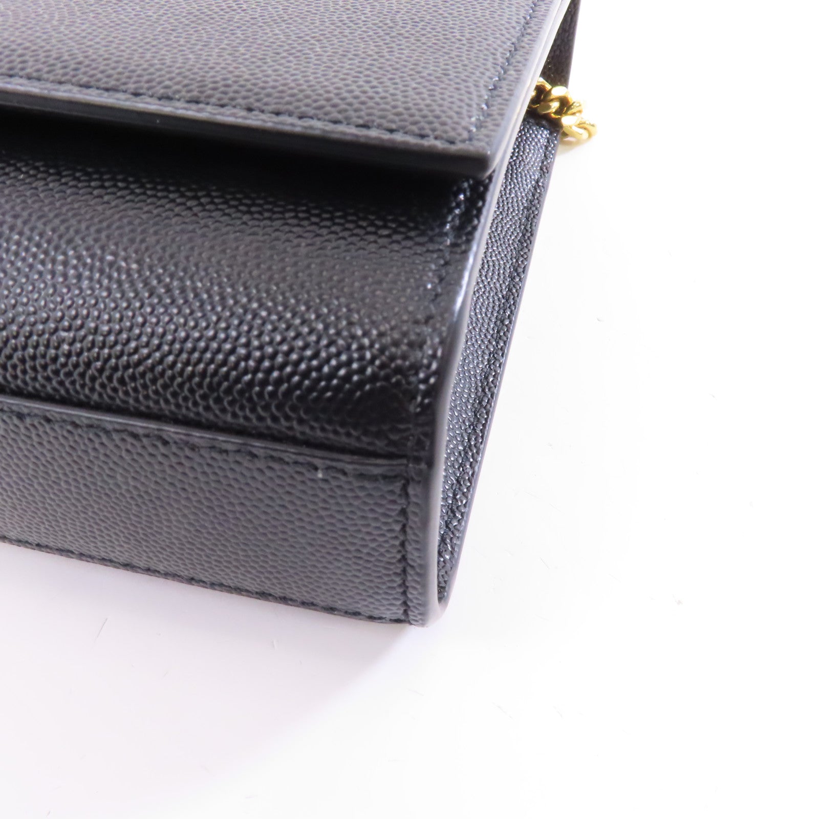 SAINT LAURENT 牛皮皮革Kate金扣鏈帶肩背袋黑色
