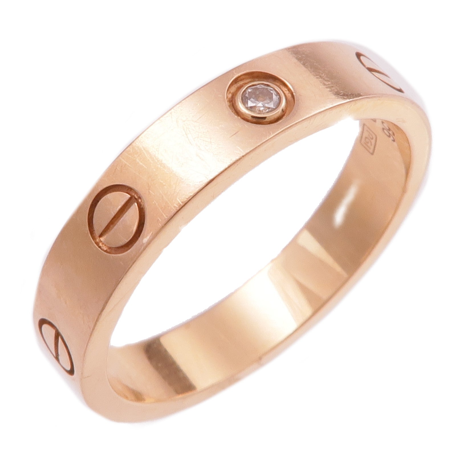 CARTIER 18K玫瑰金Love Ring鑽石戒指Cartier#56/US#7.5