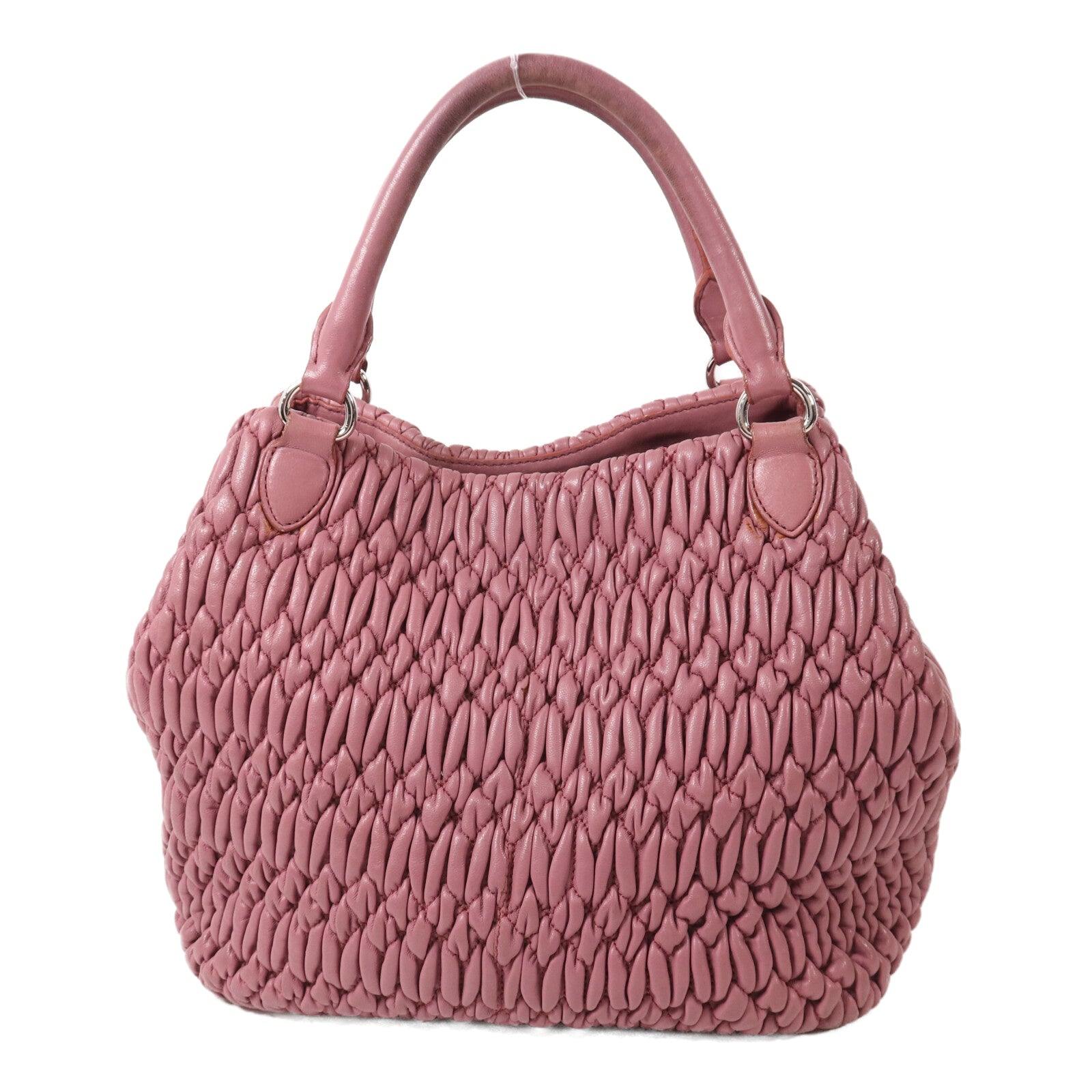 Miu Miu 羊皮皮革Shoulder Bag銀扣手挽肩背兩用袋