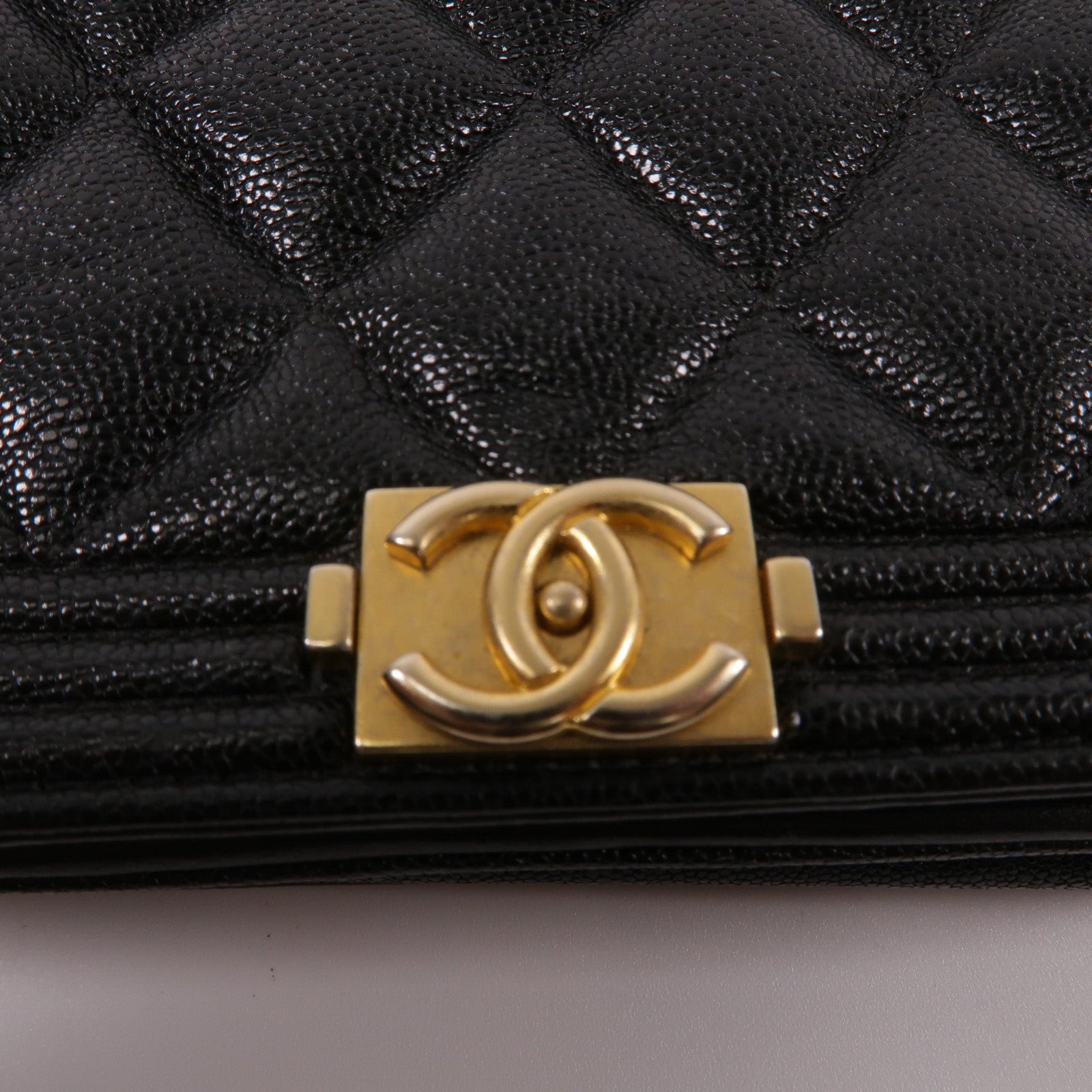 CHANEL 牛皮皮革Boy Wallet On Chain鏈帶肩背袋