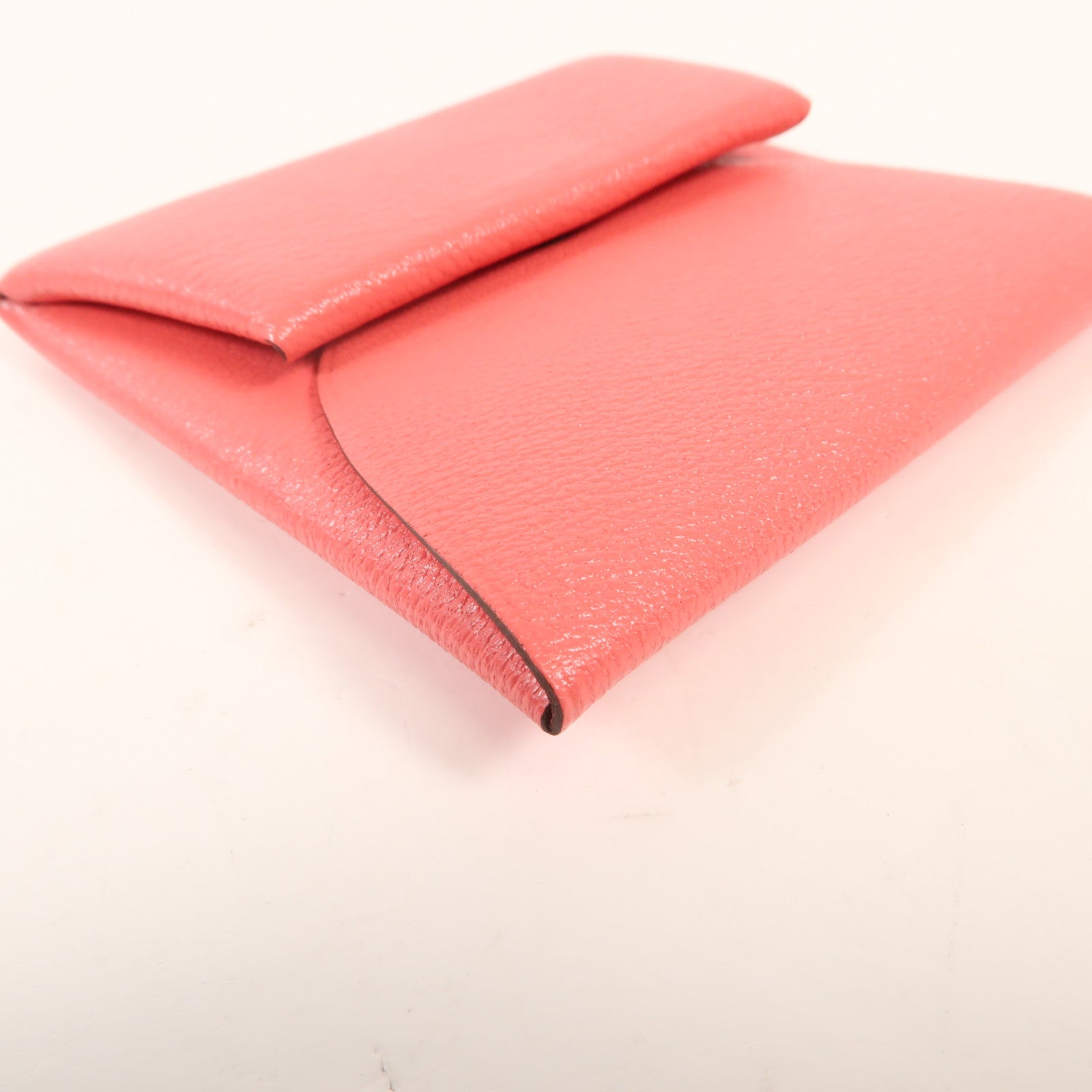 HERMES Chevre皮革Bastia錢包Pink