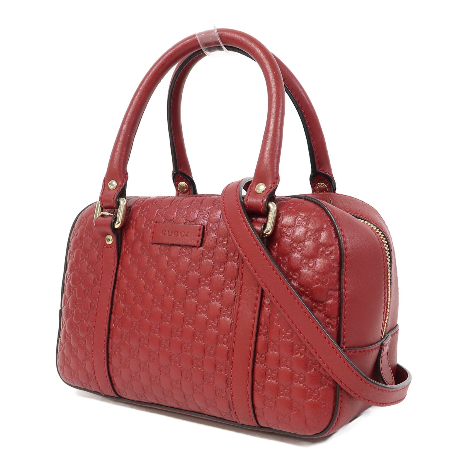 GUCCI 牛皮皮革Shoulder Bag金扣手挽肩背兩用袋紅色