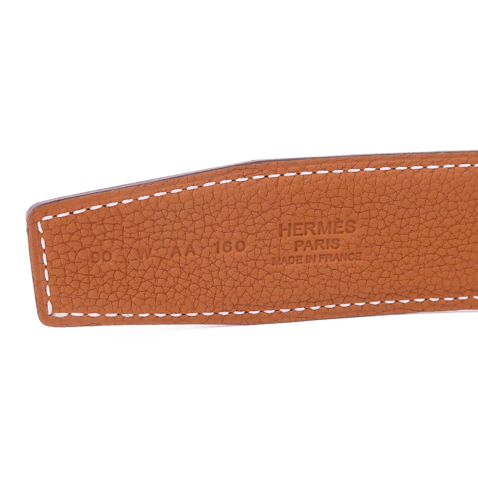 HERMES Togo皮革H Belt金扣皮帶Noir/Gold