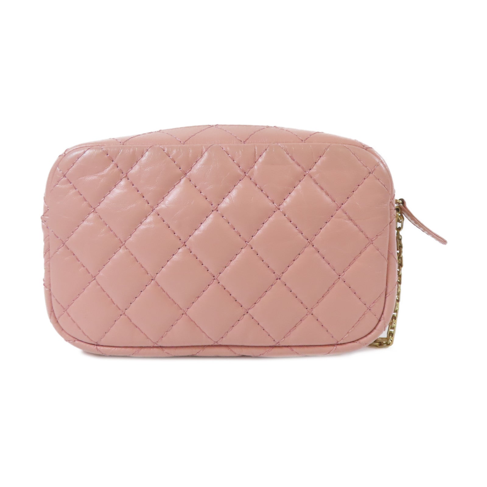 CHANEL 菱格羊皮皮革2.55 Camera Bag金扣鏈帶肩背袋粉紅色