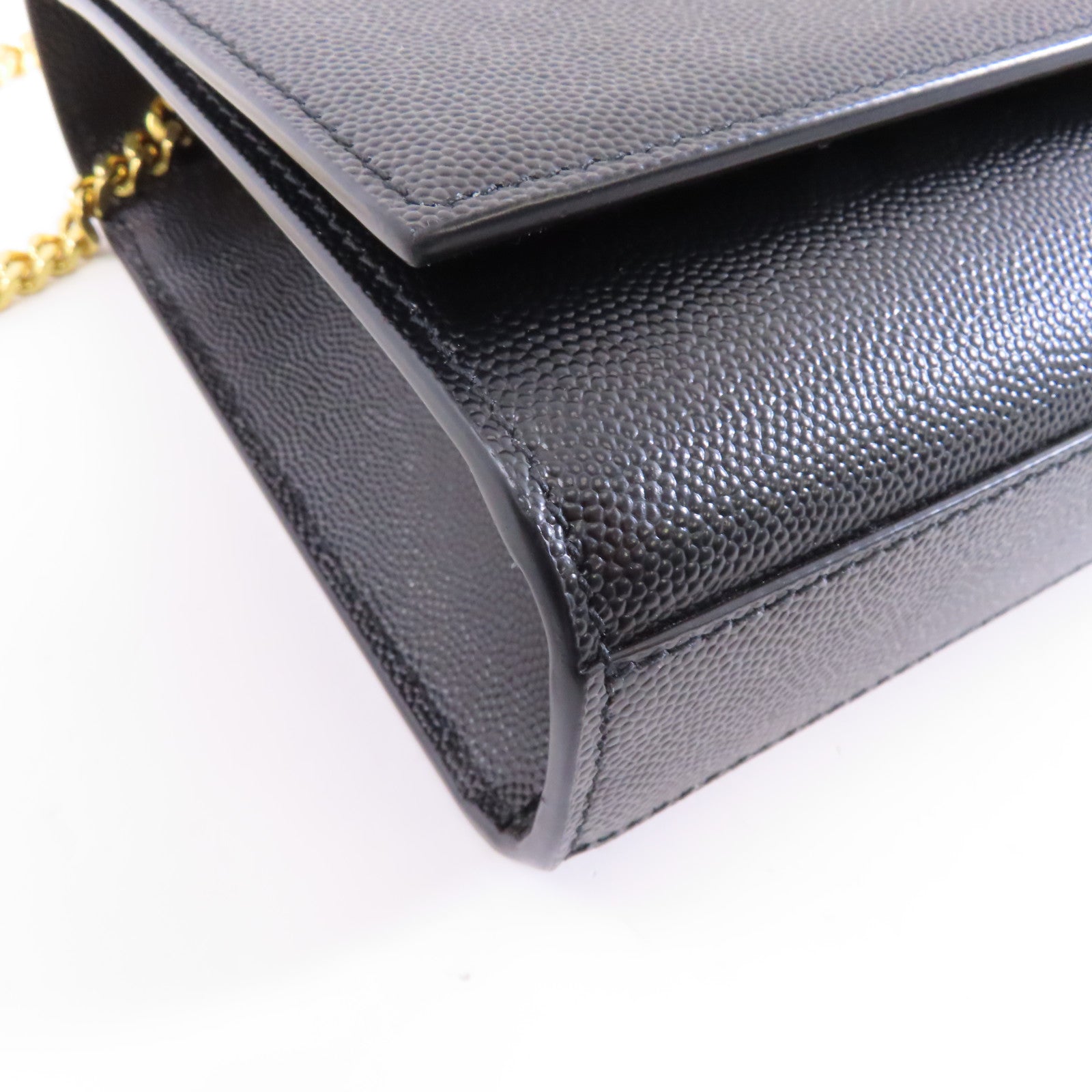 SAINT LAURENT 牛皮皮革Kate金扣鏈帶肩背袋黑色