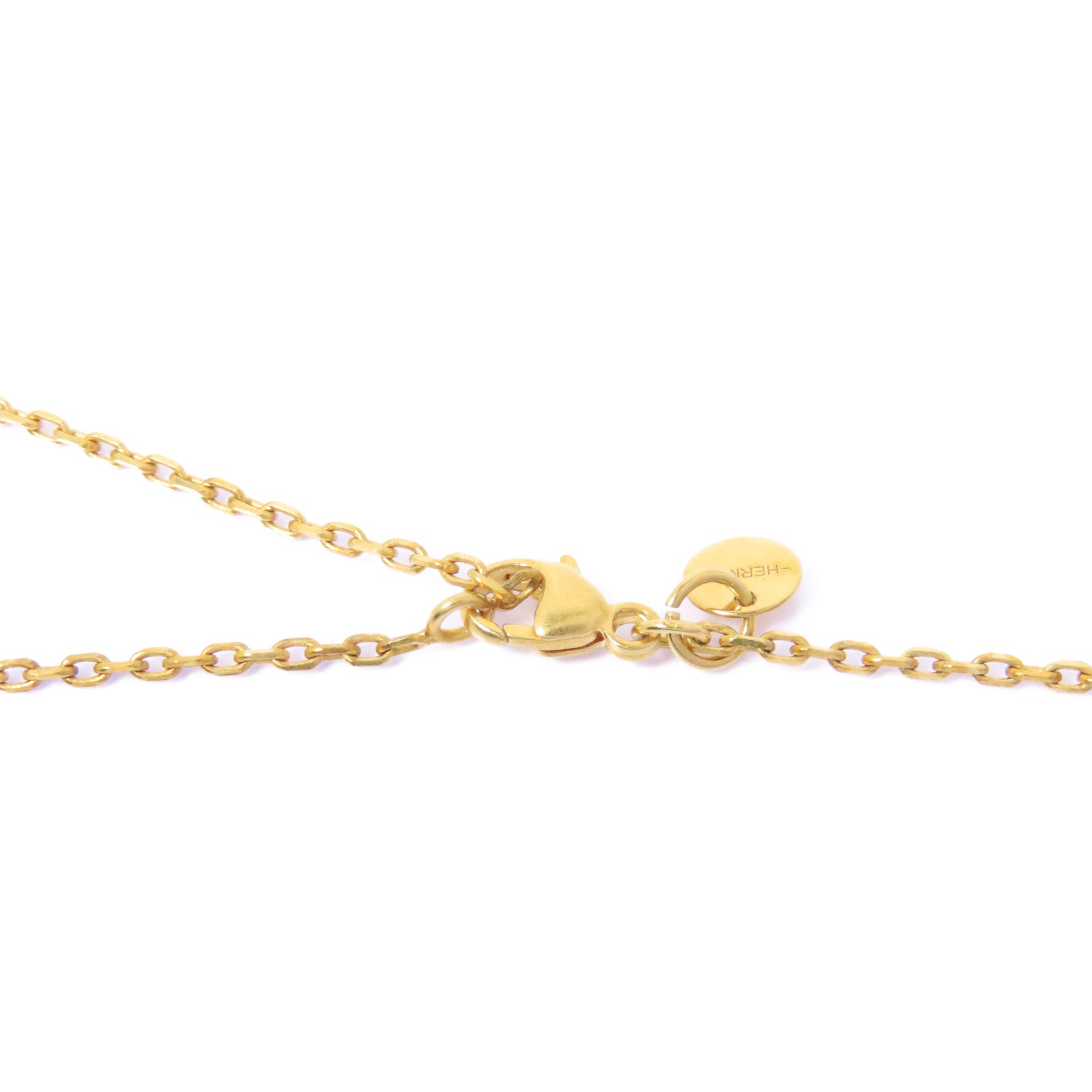 HERMES 【激減優惠】金屬/皮革Necklace項鍊紅色/金色