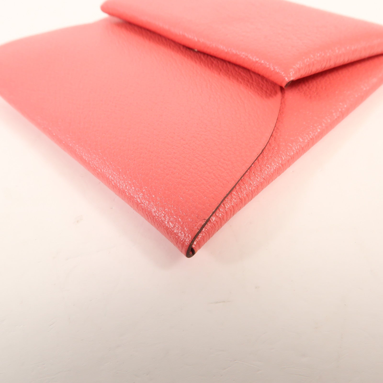 HERMES Chevre皮革Bastia錢包Pink