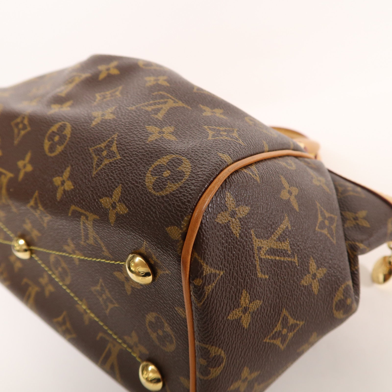 LOUIS VUITTON LV GHW Tivoli PM Shoulder Handbag M40143 Monogram Brown