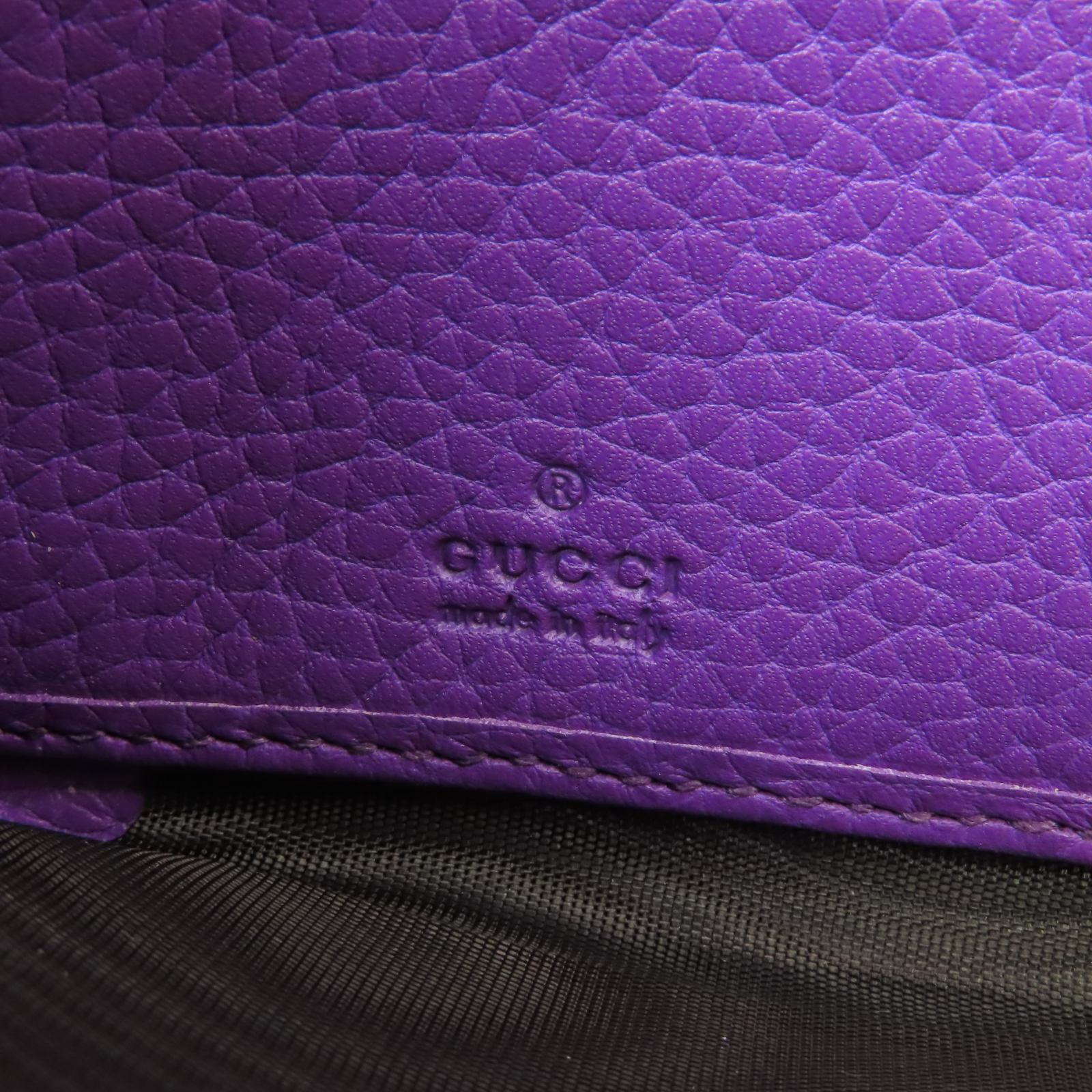 GUCCI 牛皮皮革Long Wallet金扣長錢包紫色