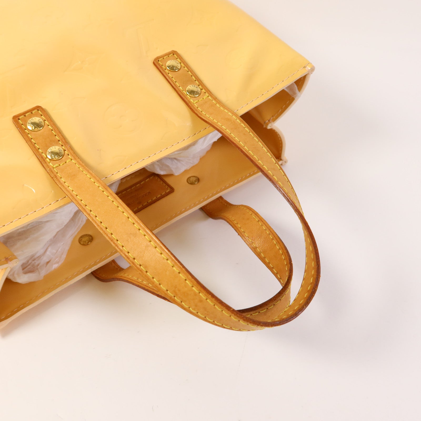 LOUIS VUITTON Vernis Reade PM金扣手挽袋