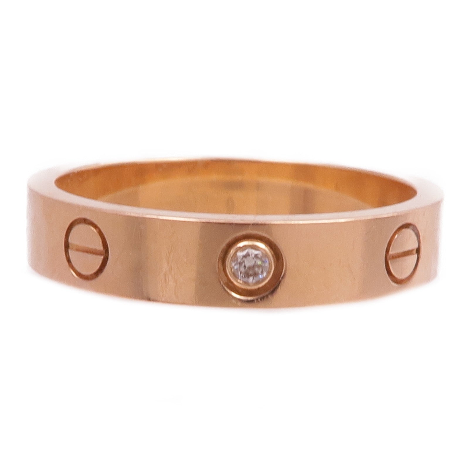 CARTIER 18K玫瑰金Love Ring鑽石戒指Cartier#56/US#7.5