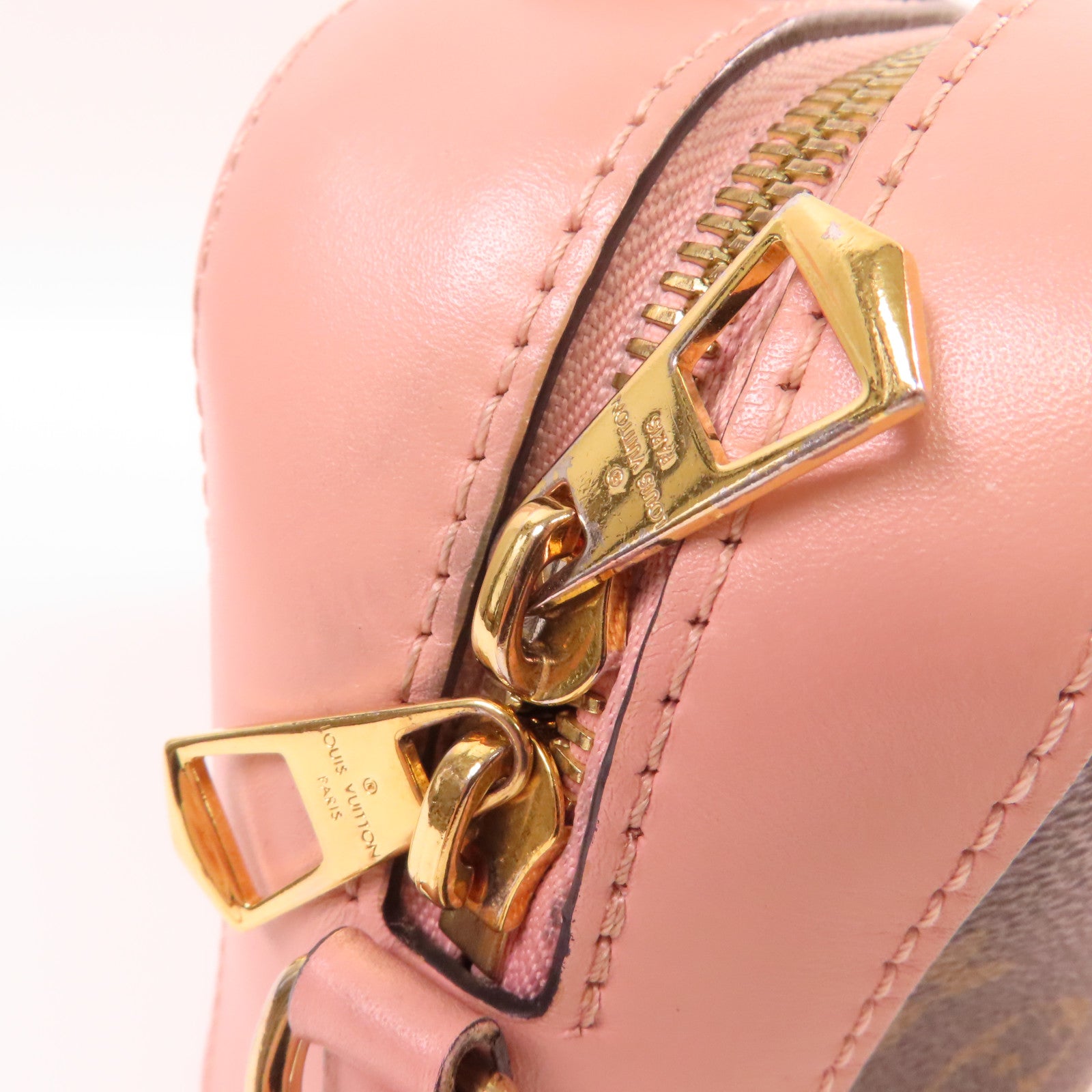LOUIS VUITTON 【激減優惠】Monogram Saintonge 2Way Shoulder Bag金扣手挽肩背兩用袋啡色/粉紅色
