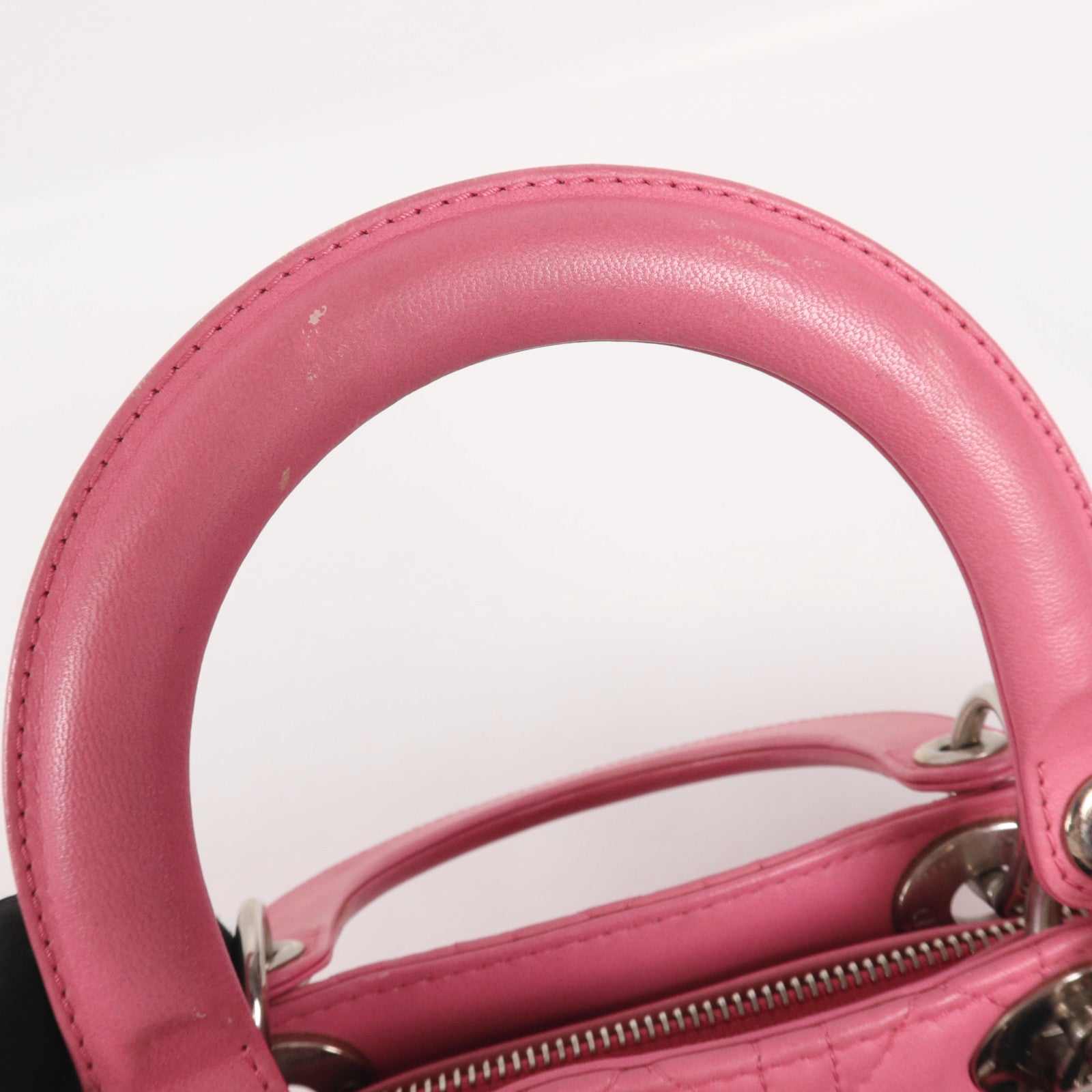 Dior 羊皮皮革Lady Dior銀扣手挽袋