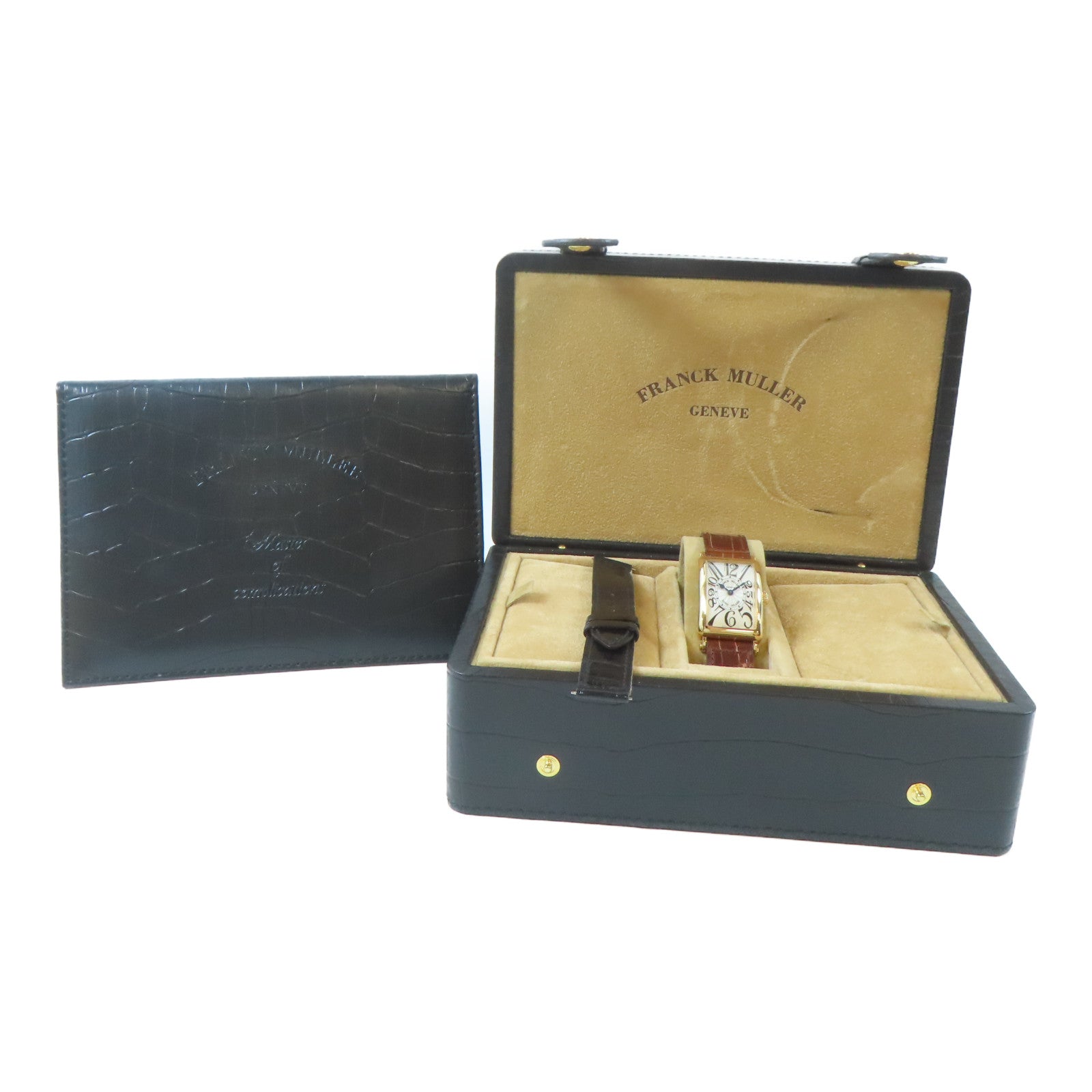FRANCK MULLER Long Island 18K黃金手錶石英機芯白色