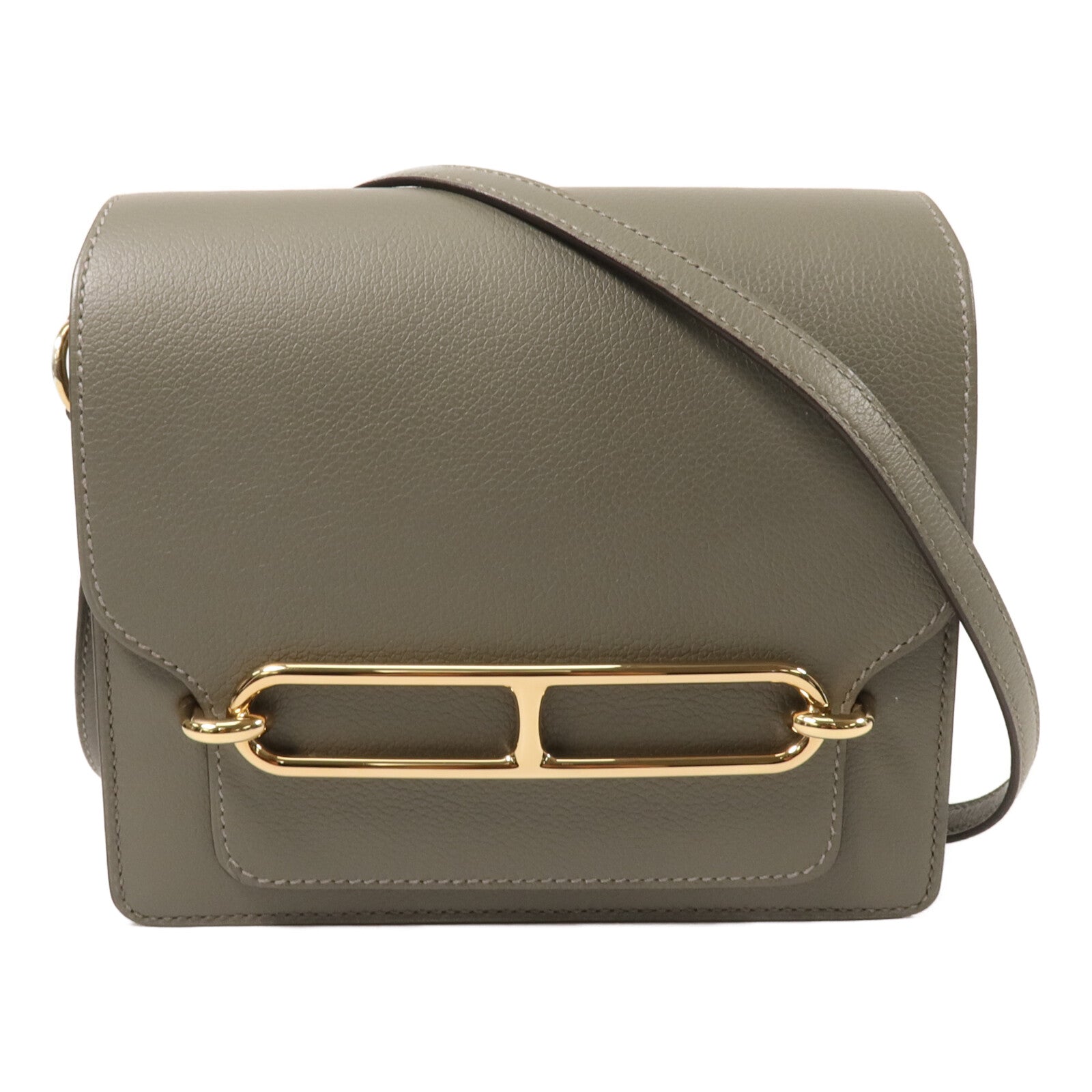 HERMES Evercolor皮革Roulis Mini肩背袋Gris Meyer