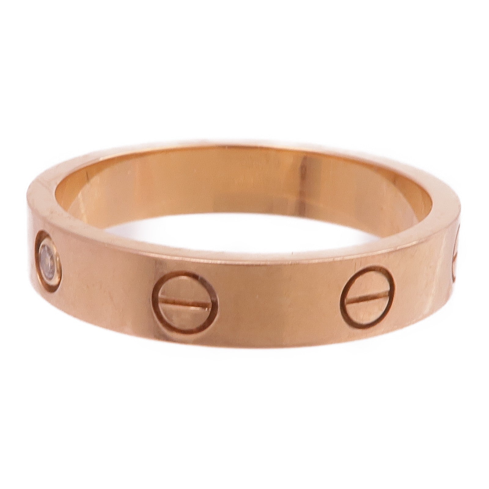 CARTIER 18K玫瑰金Love Ring鑽石戒指Cartier#56/US#7.5