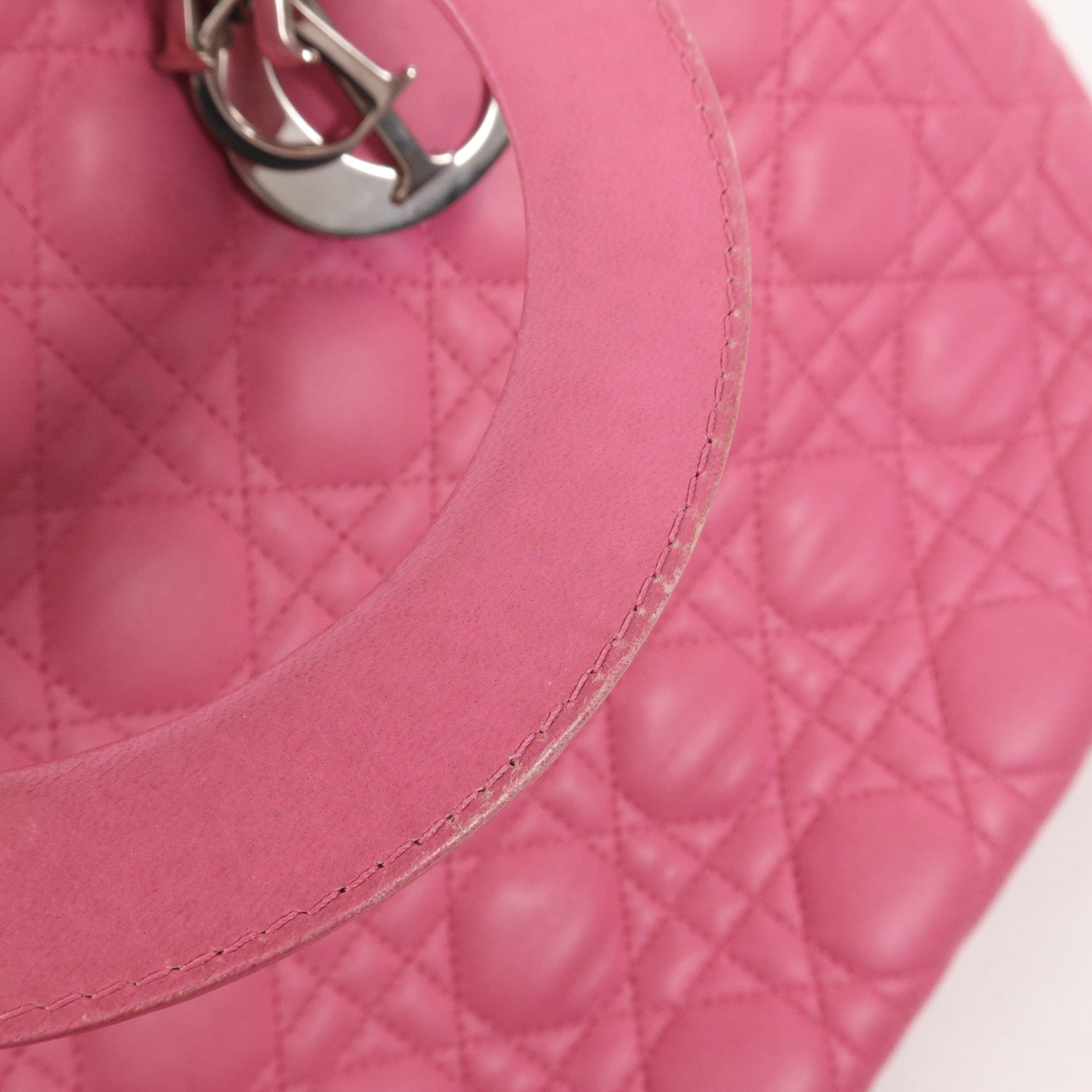 Dior 羊皮皮革Lady Dior銀扣手挽袋