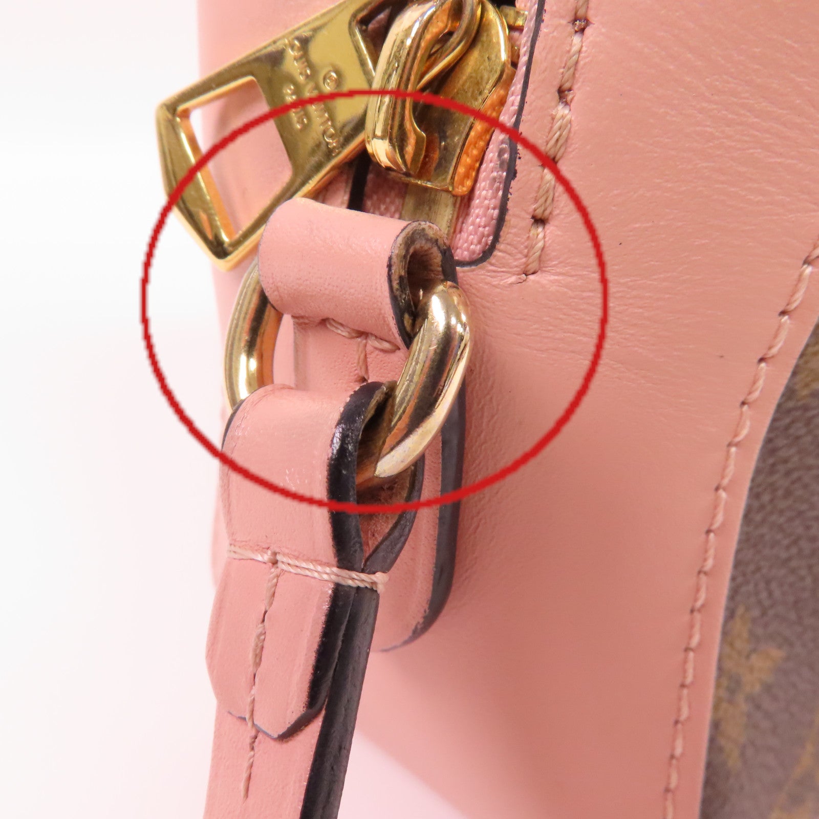 LOUIS VUITTON 【激減優惠】Monogram Saintonge 2Way Shoulder Bag金扣手挽肩背兩用袋啡色/粉紅色