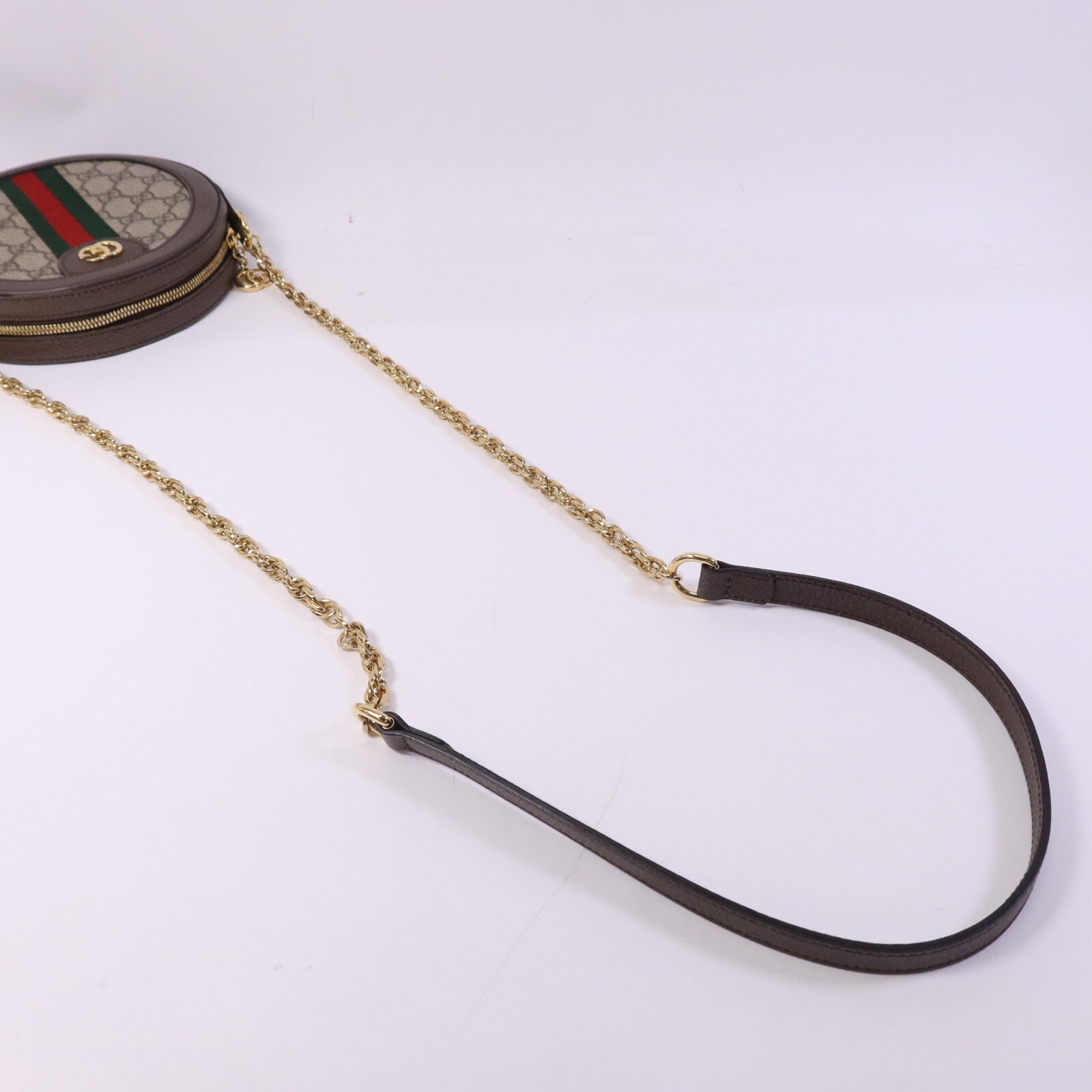 GUCCI 塗層帆布Ophidia金扣鏈帶肩背袋