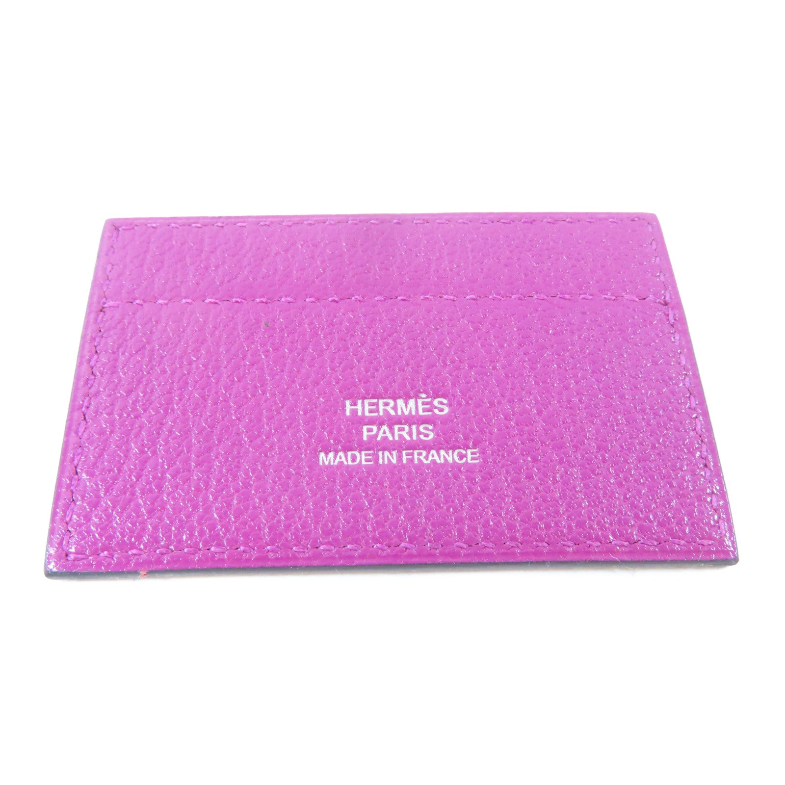 HERMES 【激減優惠】Chevre皮革Cinhetic To Go Wallet銀扣肩背袋粉紅色