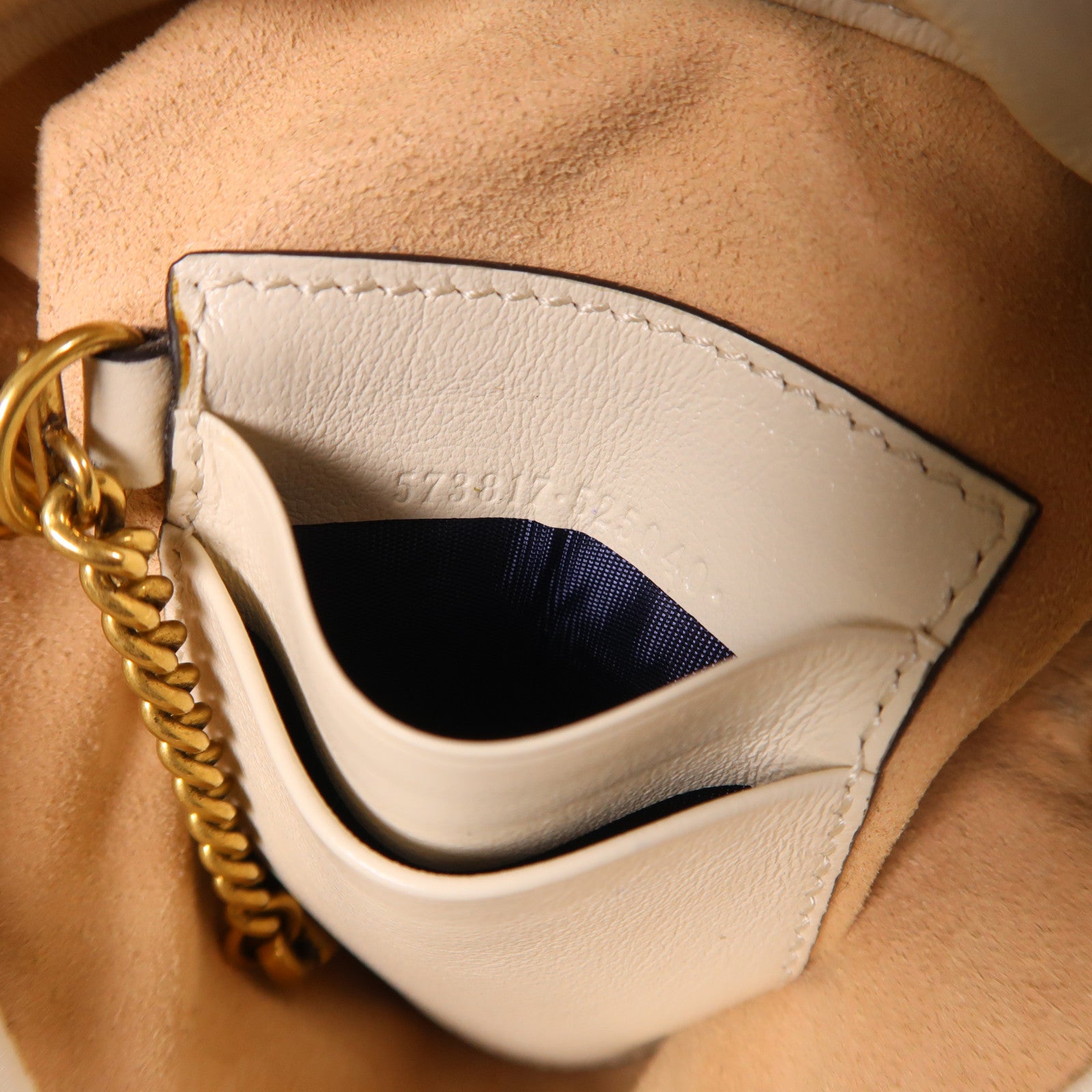 GUCCI 【激減優惠】牛皮皮革Bucket Bag金扣鏈帶肩背袋