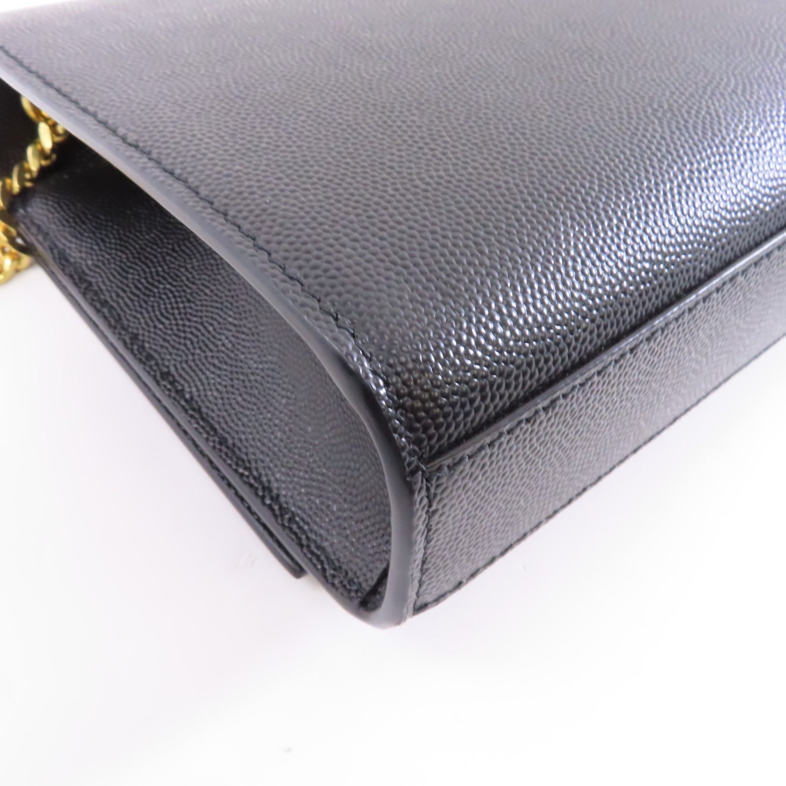 SAINT LAURENT 牛皮皮革Kate金扣鏈帶肩背袋黑色