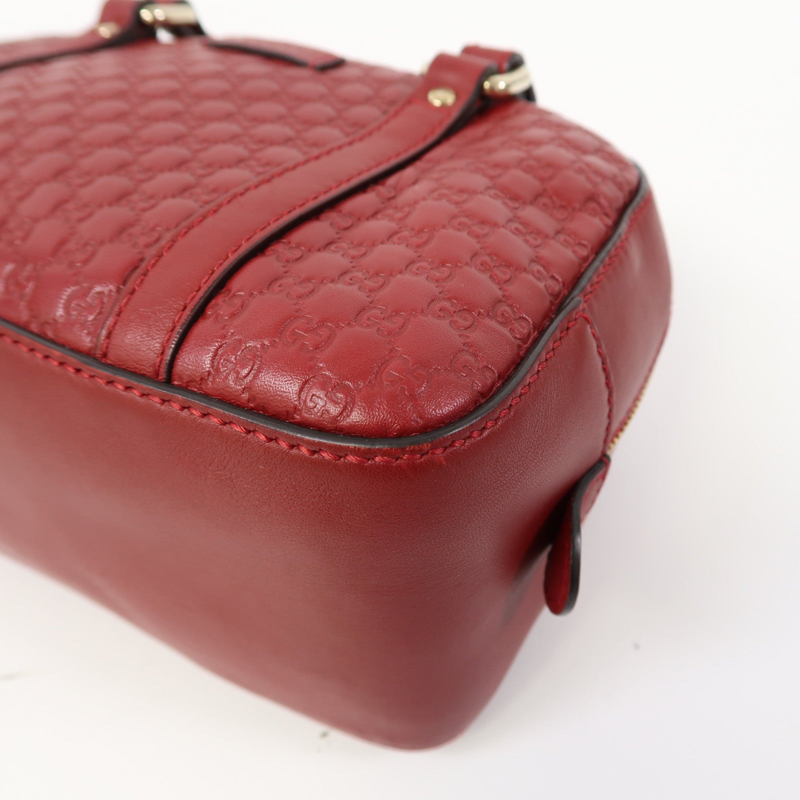 GUCCI 牛皮皮革Shoulder Bag金扣手挽肩背兩用袋紅色