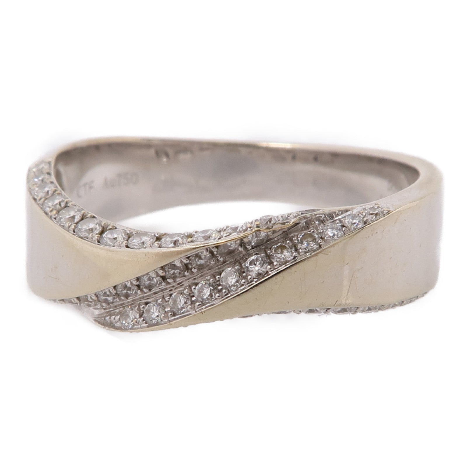 JEWELRY Diamond Ring 18K White Gold US#9