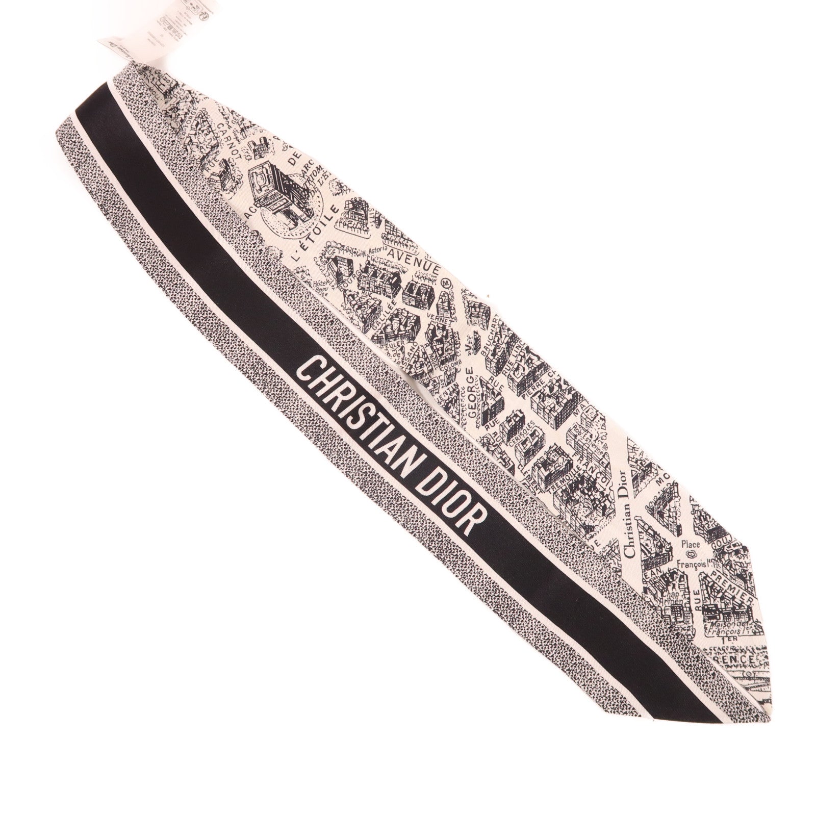 Dior 絲質Scarf絲巾白色/黑色