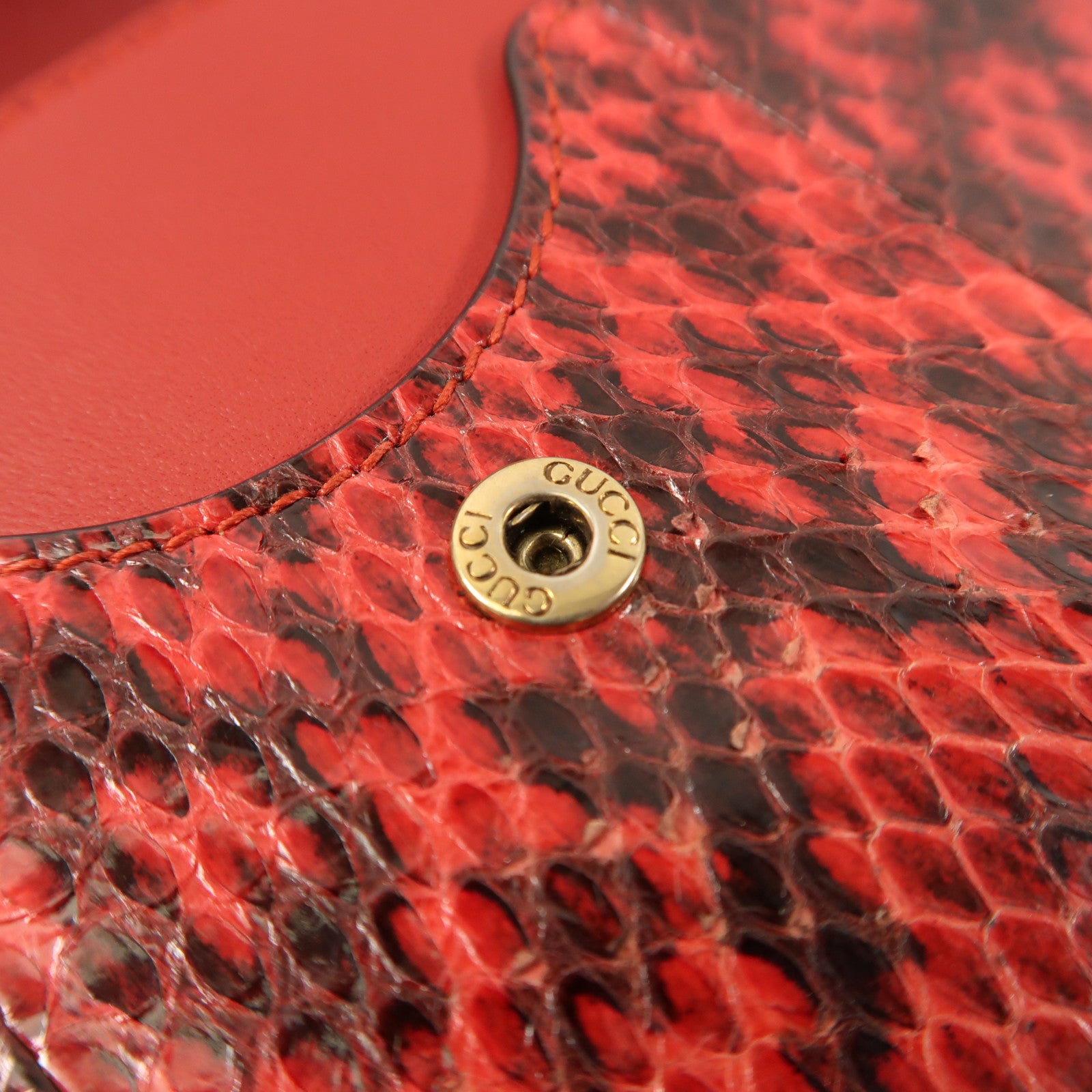 GUCCI 蛇皮皮革Queen Margaret GG金扣鏈帶肩背袋