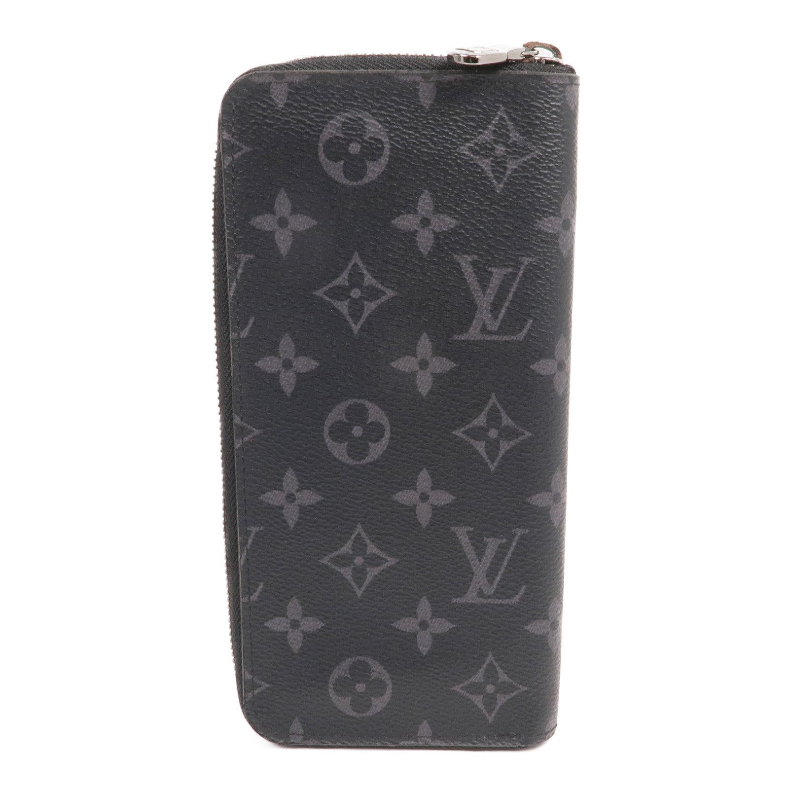 LOUIS VUITTON Monogram Eclipse Zippy Wallet Vertical銀扣長錢包