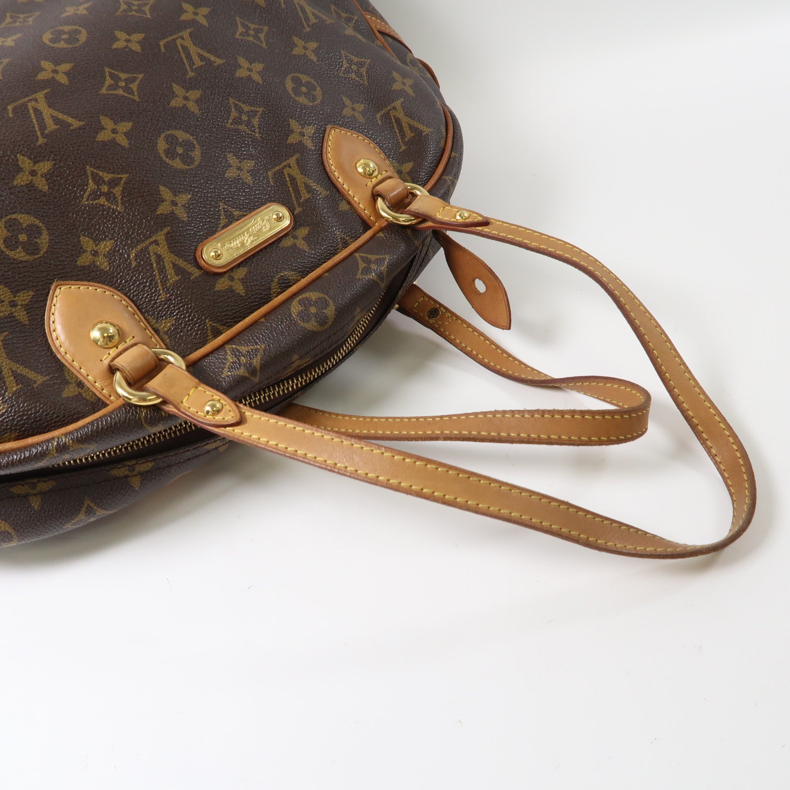 LOUIS VUITTON Monogram Montorgueil GM金扣肩背袋棕色
