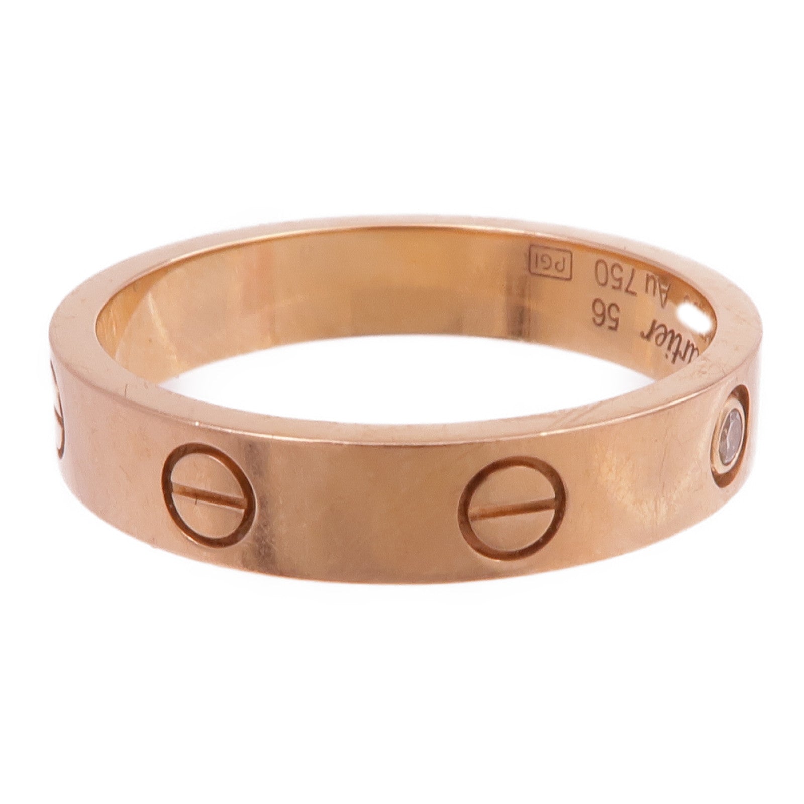 CARTIER 18K玫瑰金Love Ring鑽石戒指Cartier#56/US#7.5