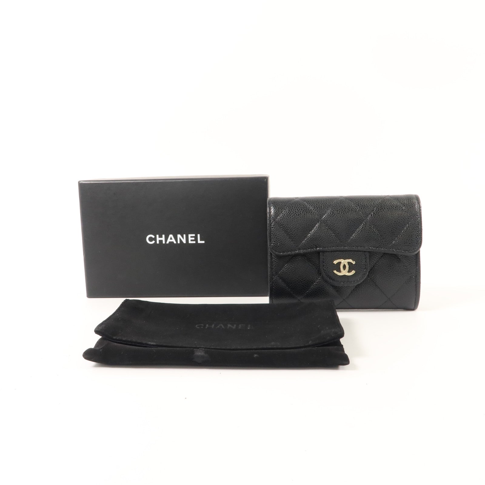 CHANEL 牛皮皮革Classic Small Flap Wallet金扣卡片套