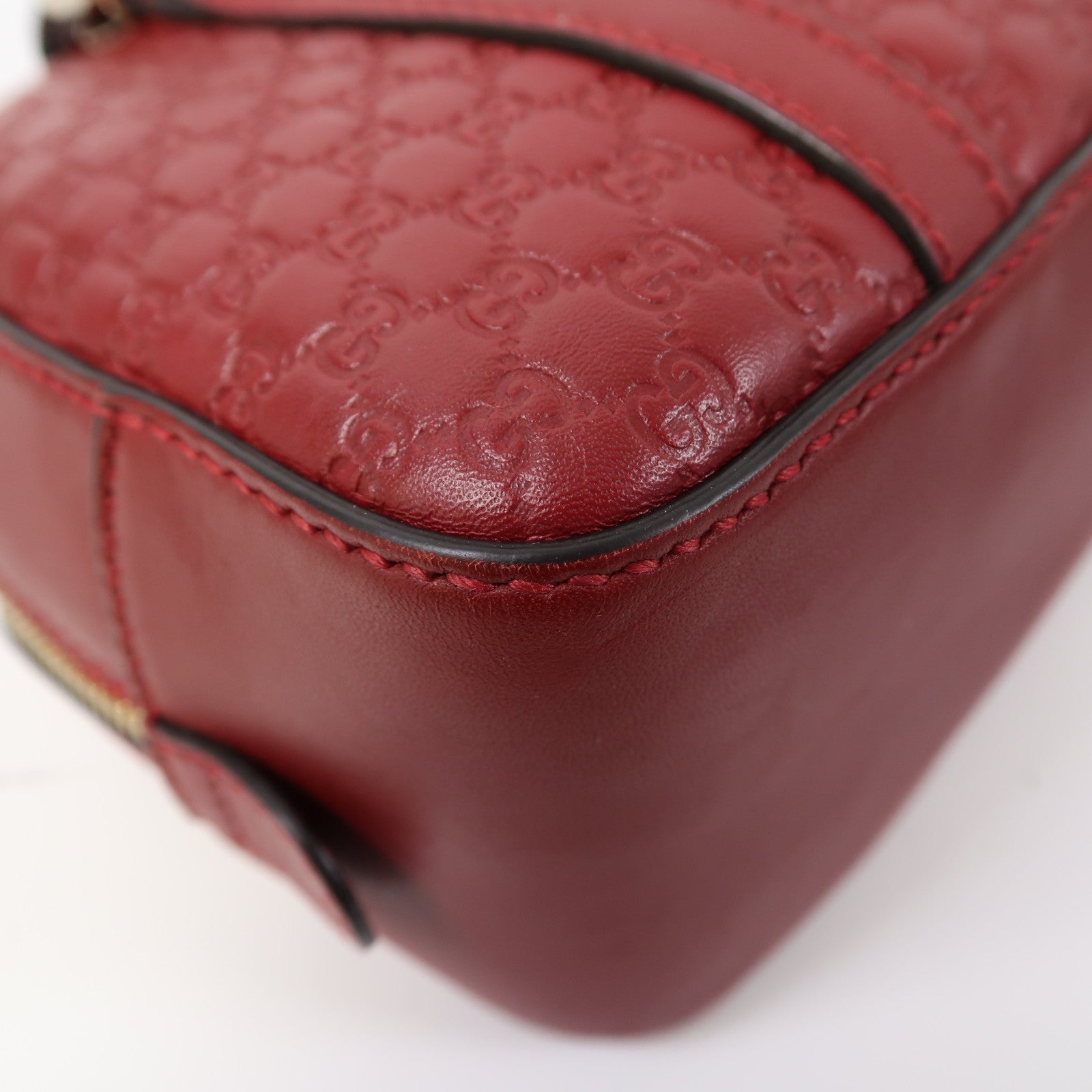 GUCCI 牛皮皮革Shoulder Bag金扣手挽肩背兩用袋紅色
