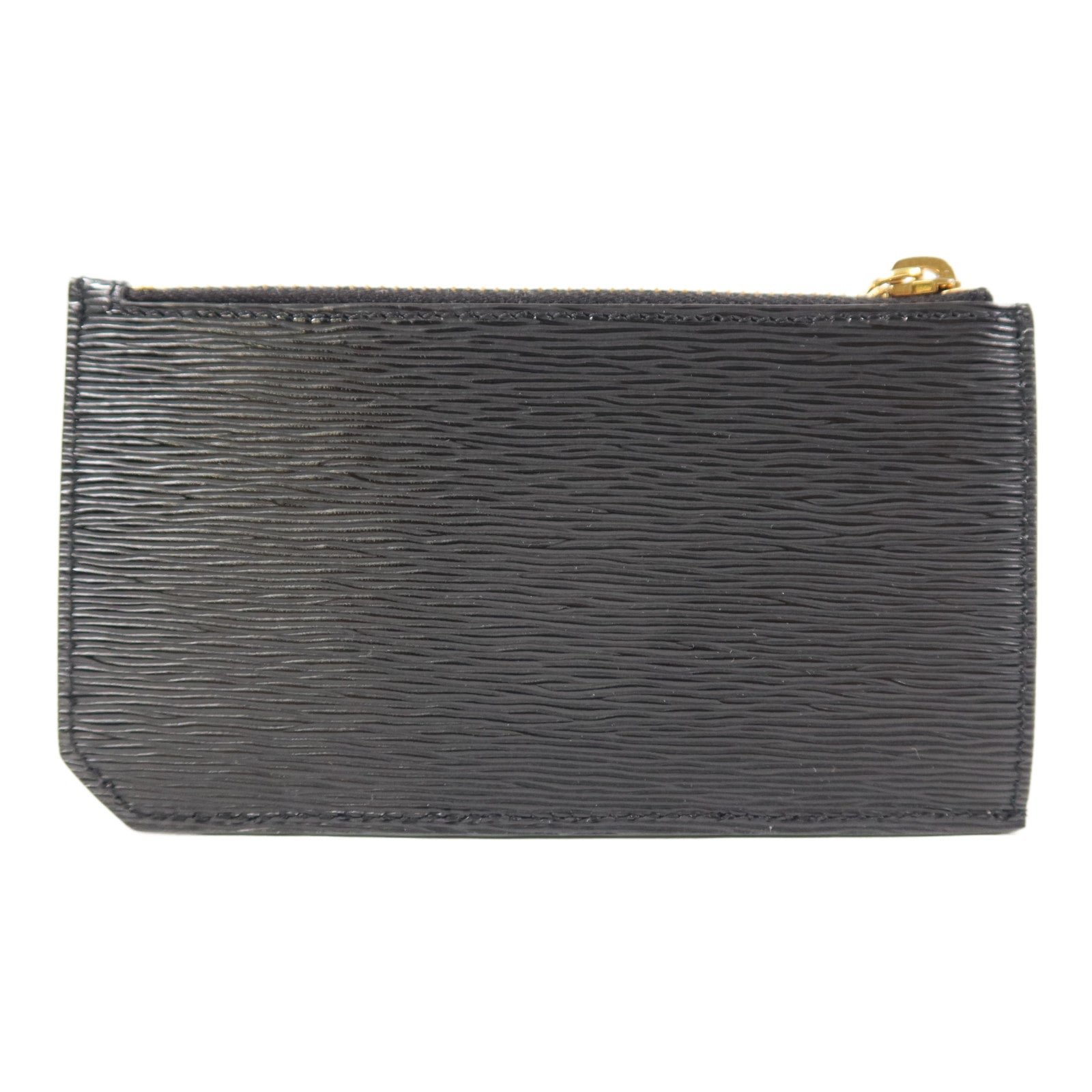SAINT LAURENT YSL GHW Zip Card Case Leather Black 7129