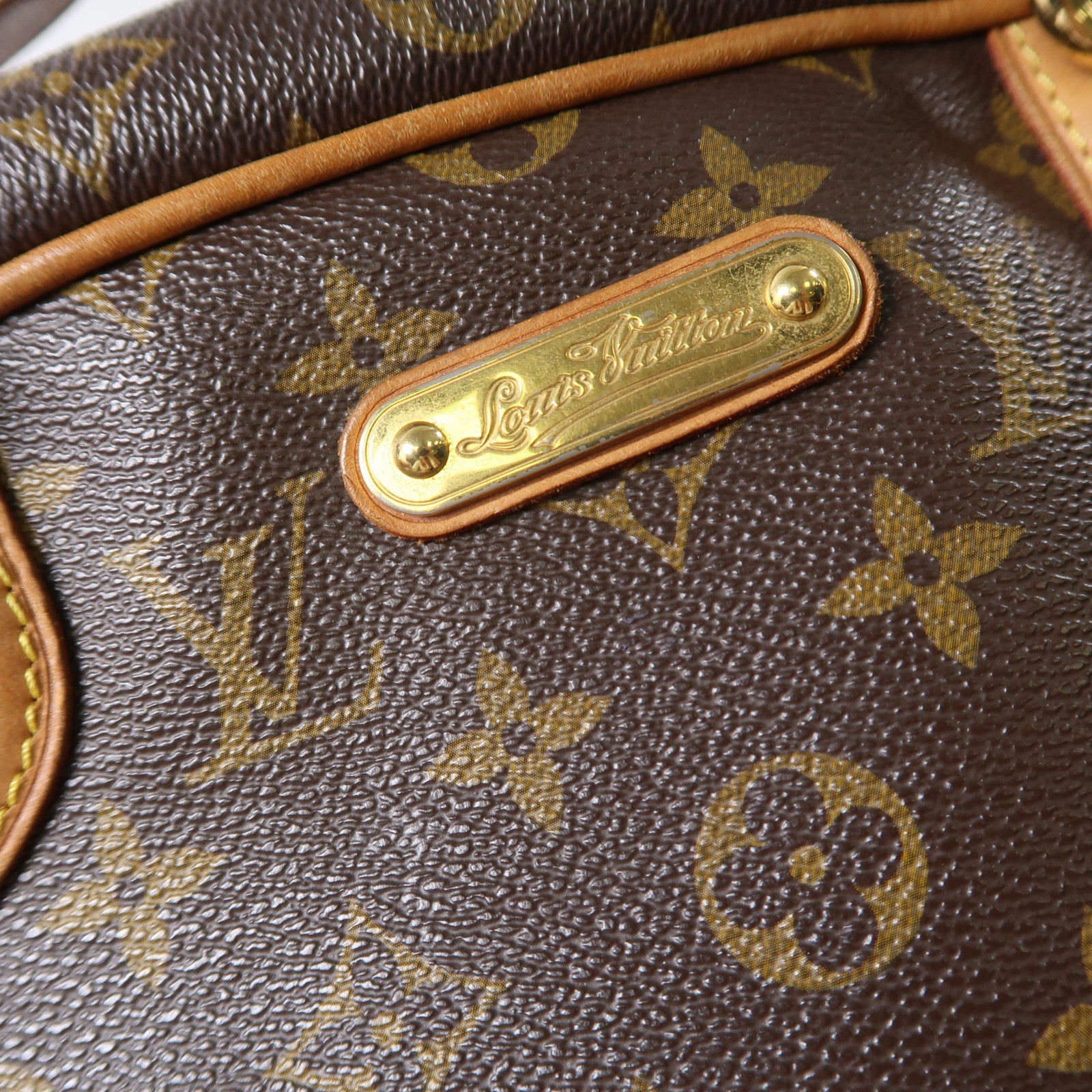 LOUIS VUITTON Monogram Montorgueil GM金扣肩背袋棕色