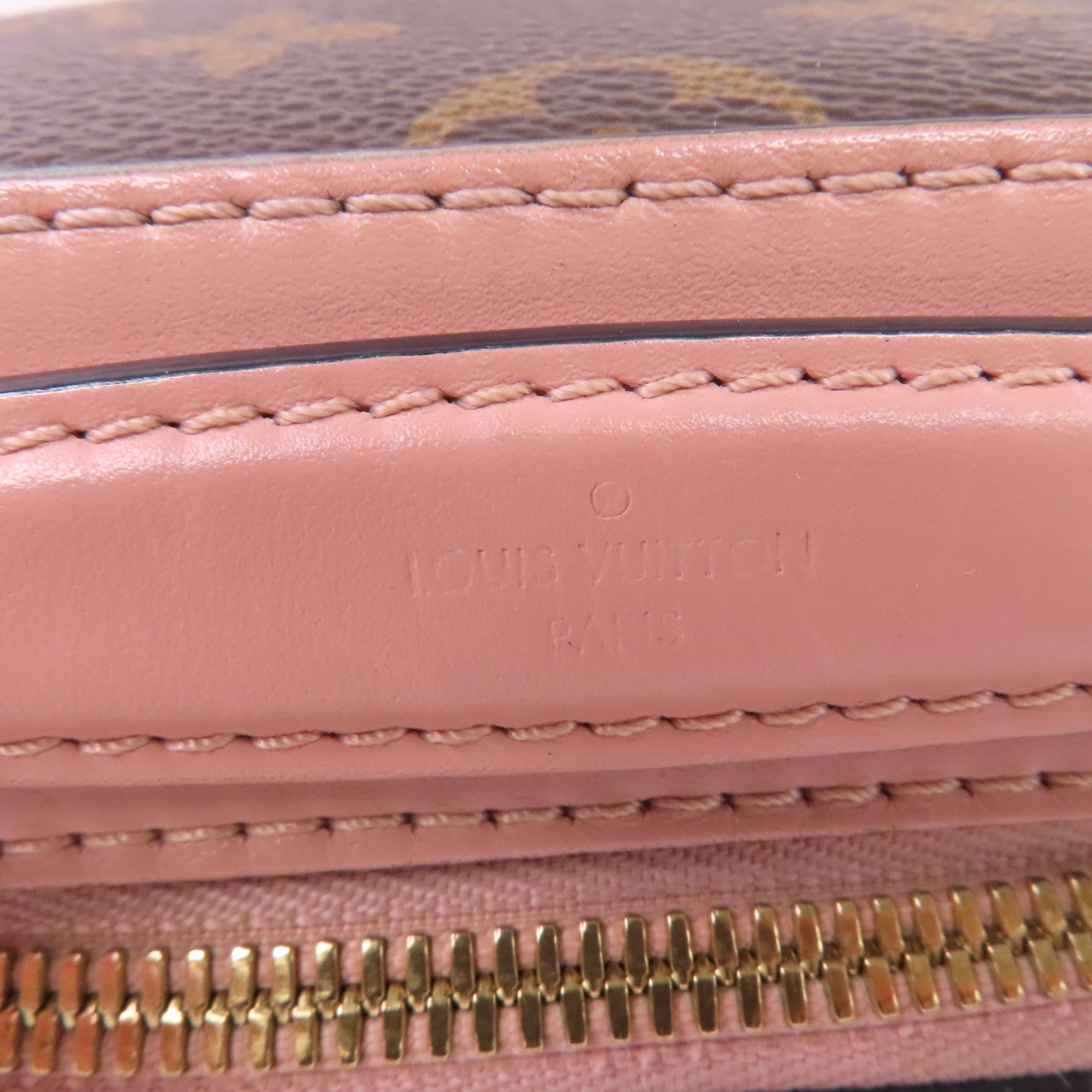 LOUIS VUITTON 【激減優惠】Monogram Saintonge 2Way Shoulder Bag金扣手挽肩背兩用袋啡色/粉紅色