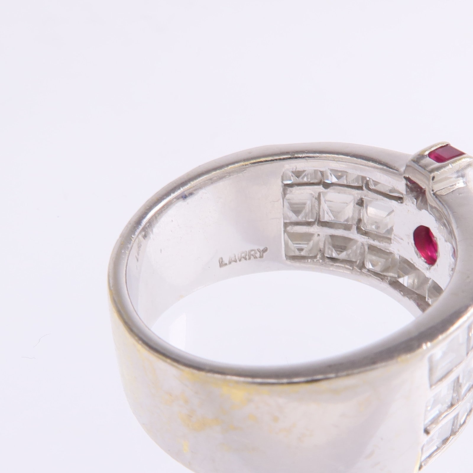 JEWELRY 【激減優惠】18K白金Sapphire Ruby Diamond Ring藍寶石/紅寶石/鑽石戒指US#7