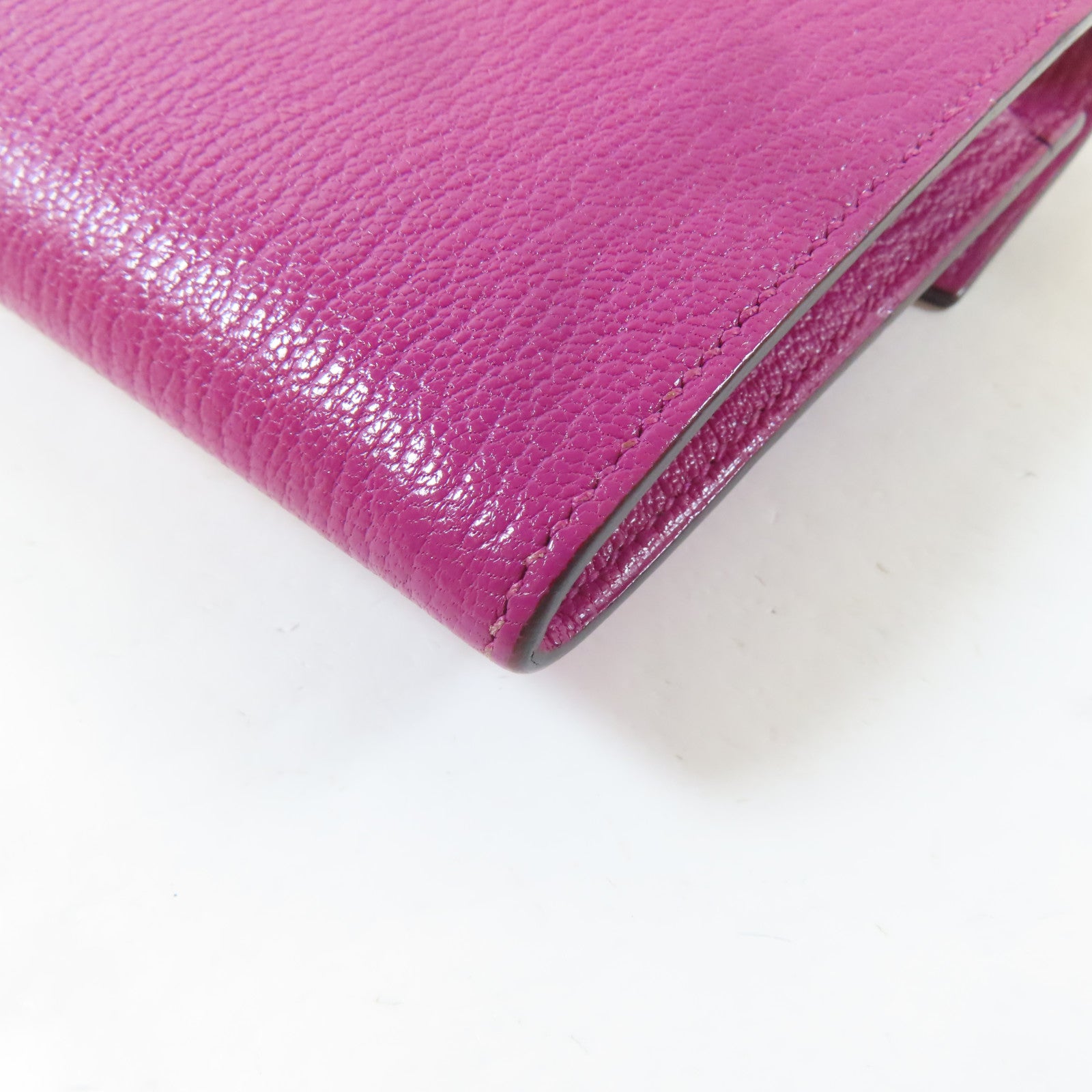 HERMES 【激減優惠】Chevre皮革Cinhetic To Go Wallet銀扣肩背袋粉紅色